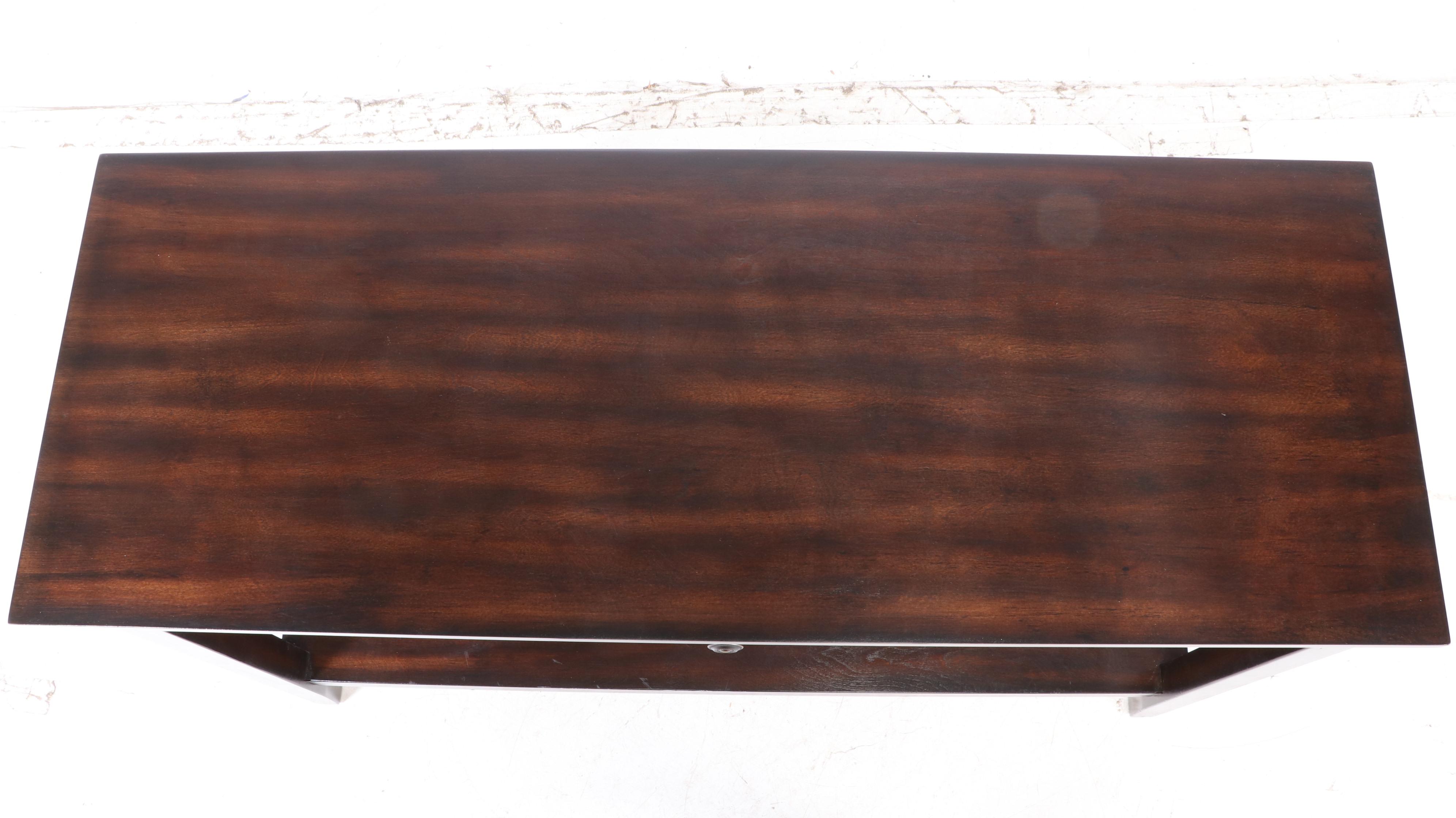 Contemporary Dark Finish Wood Console Table