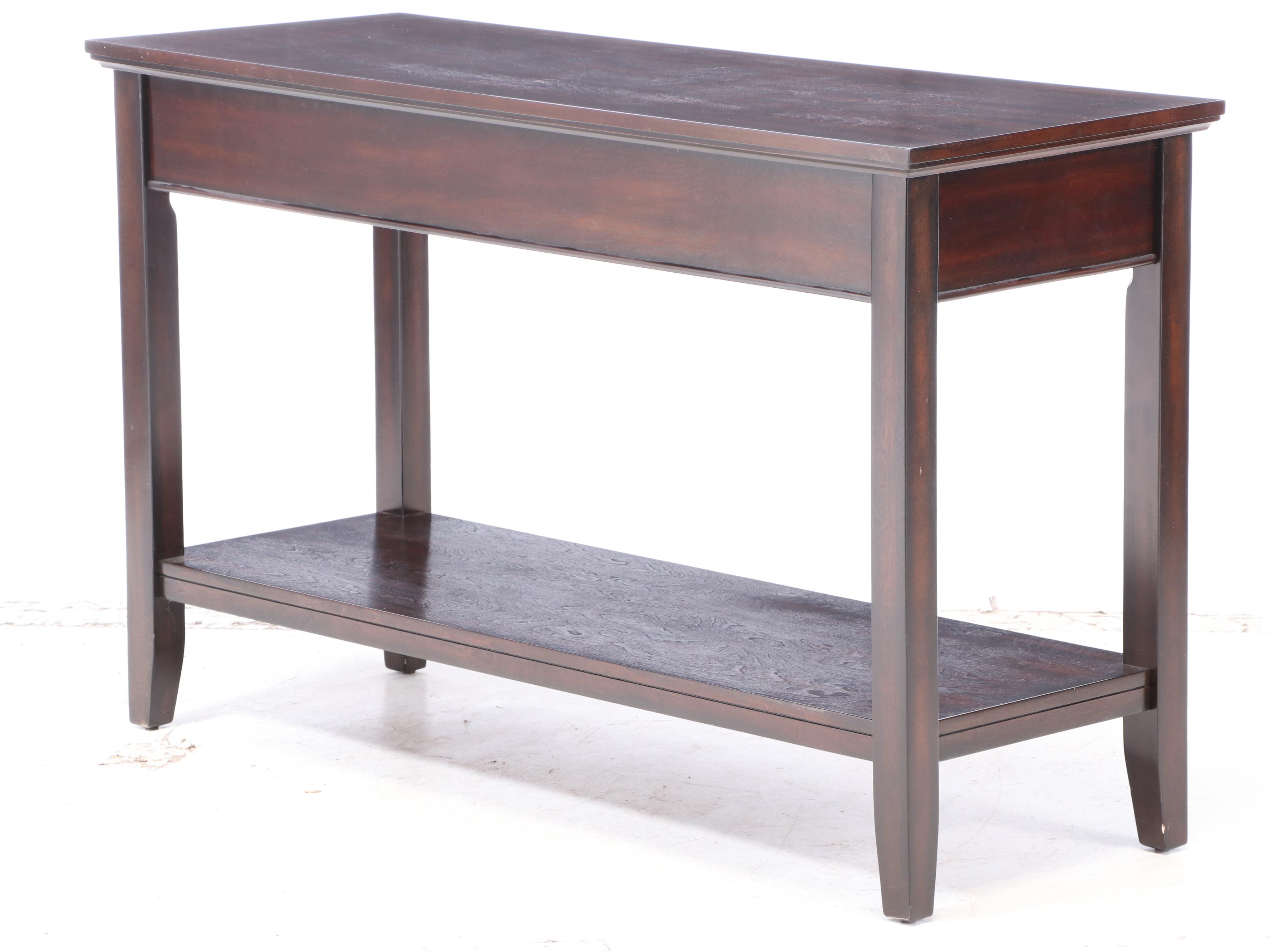 Contemporary Dark Finish Wood Console Table