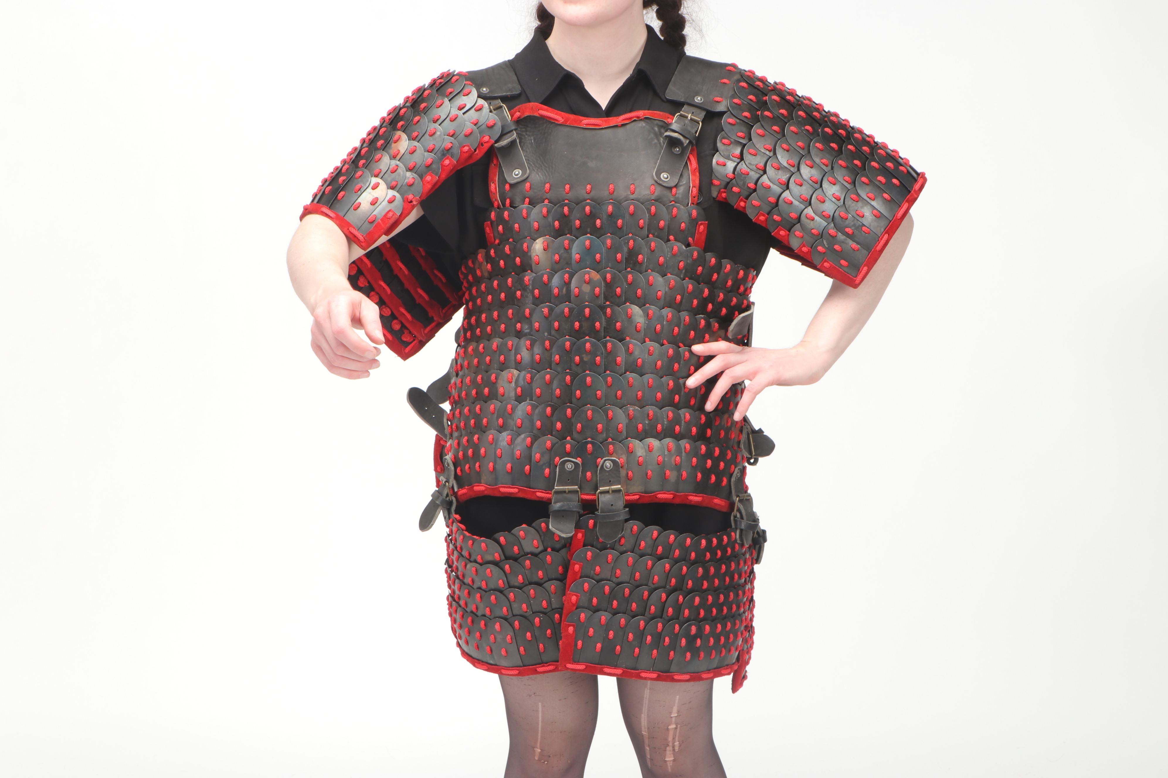 Mongolian Style Replica Red and Black Lamellar Scale Armour