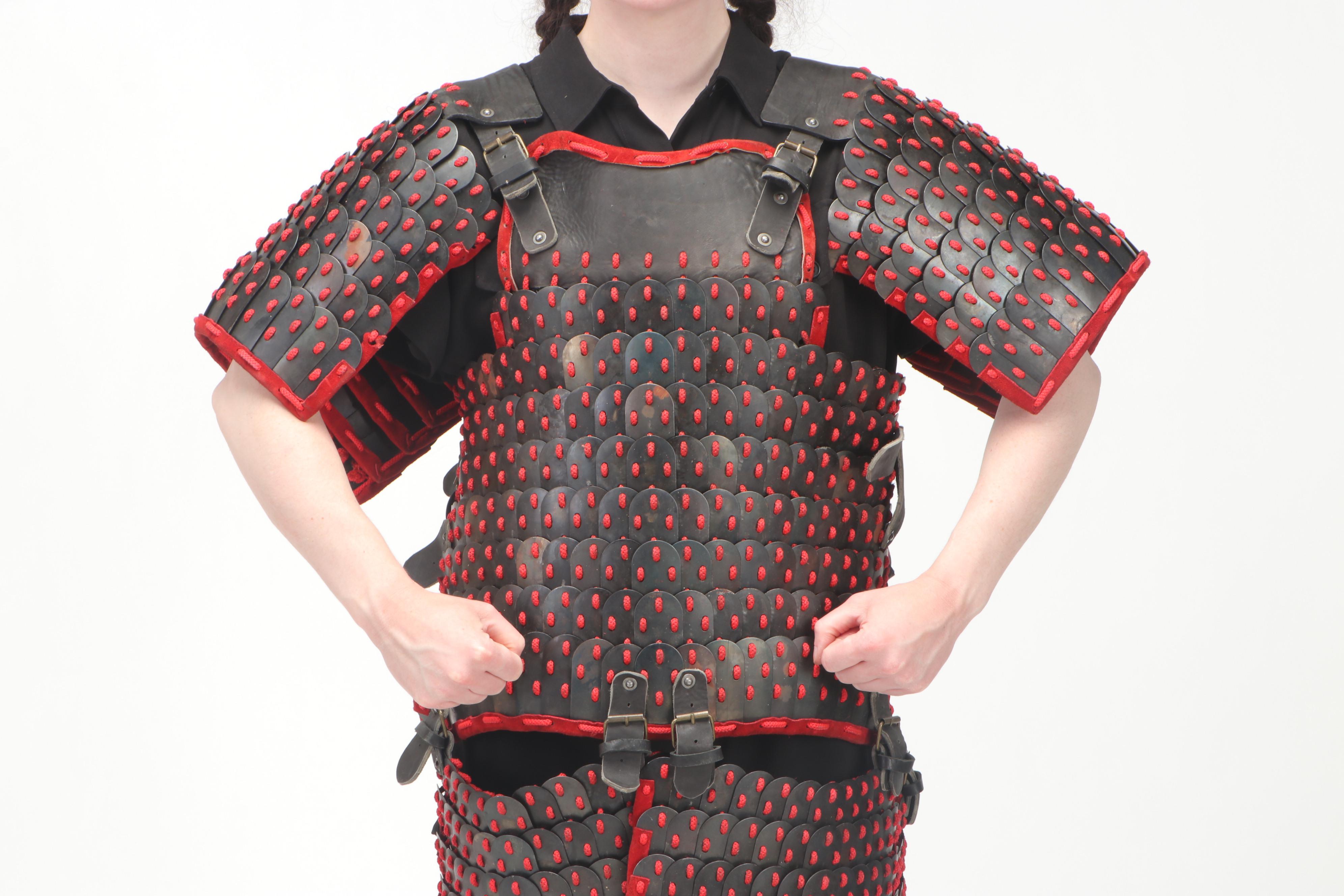 Mongolian Style Replica Red and Black Lamellar Scale Armour