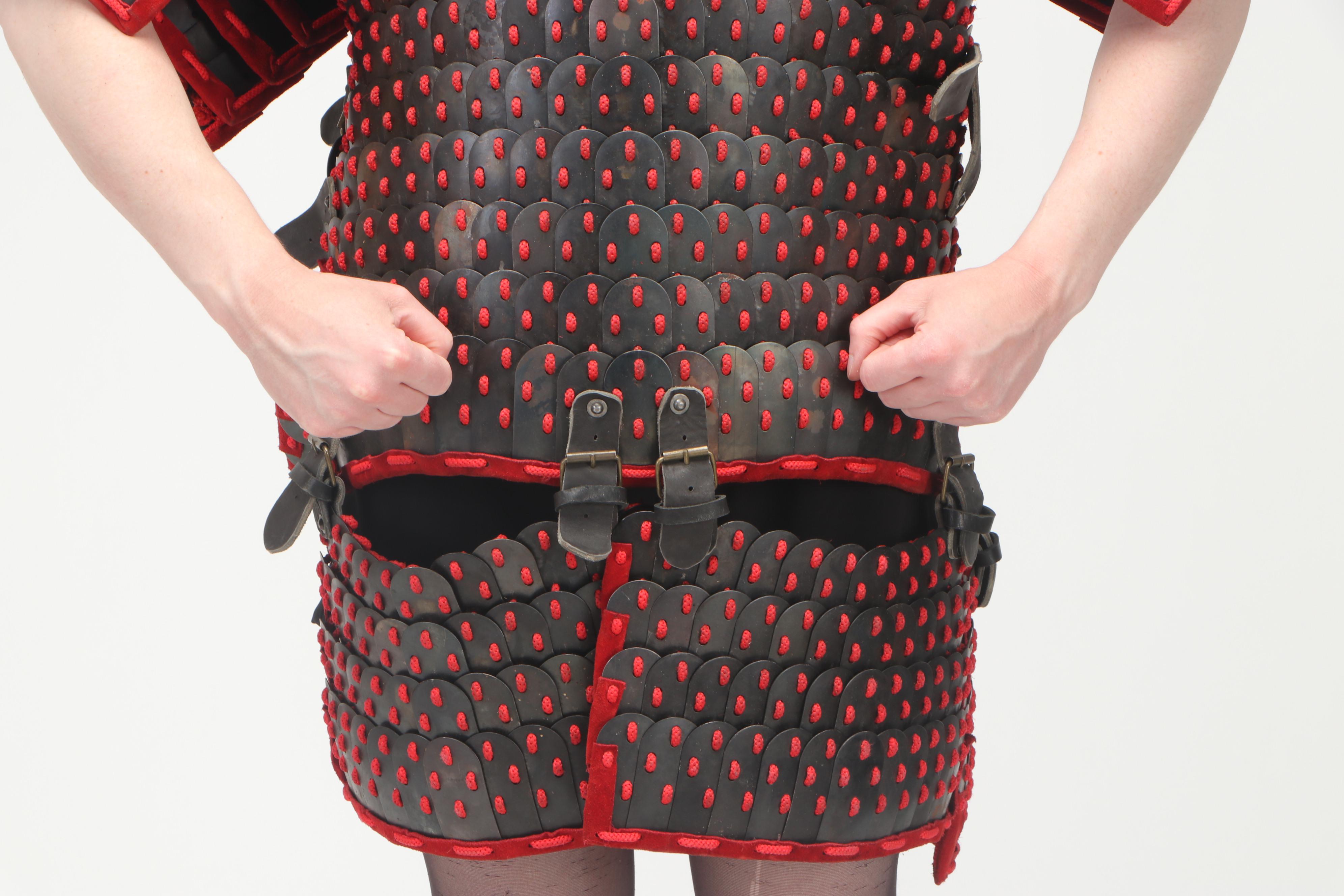 Mongolian Style Replica Red and Black Lamellar Scale Armour