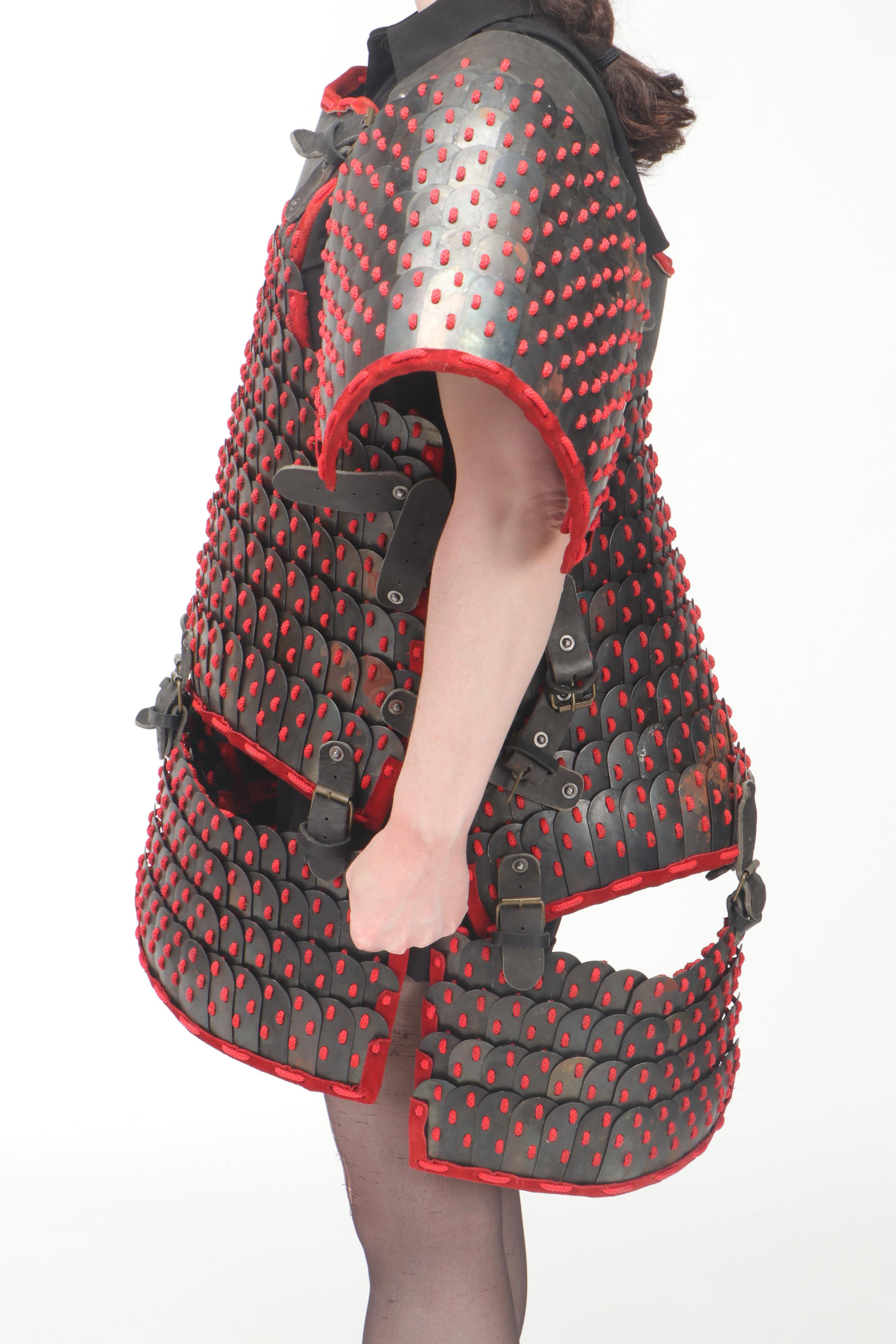 Mongolian Style Replica Red and Black Lamellar Scale Armour