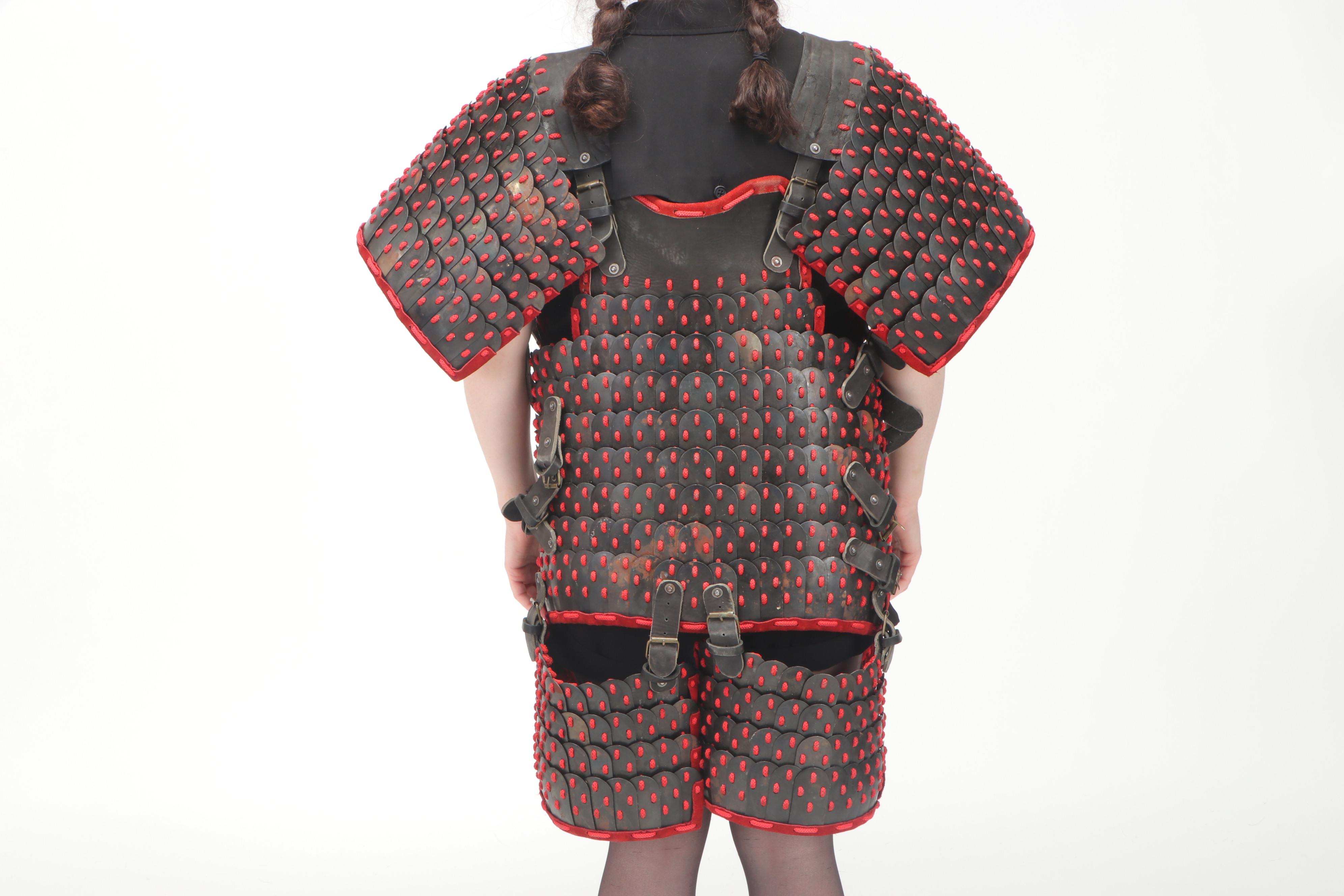 Mongolian Style Replica Red and Black Lamellar Scale Armour