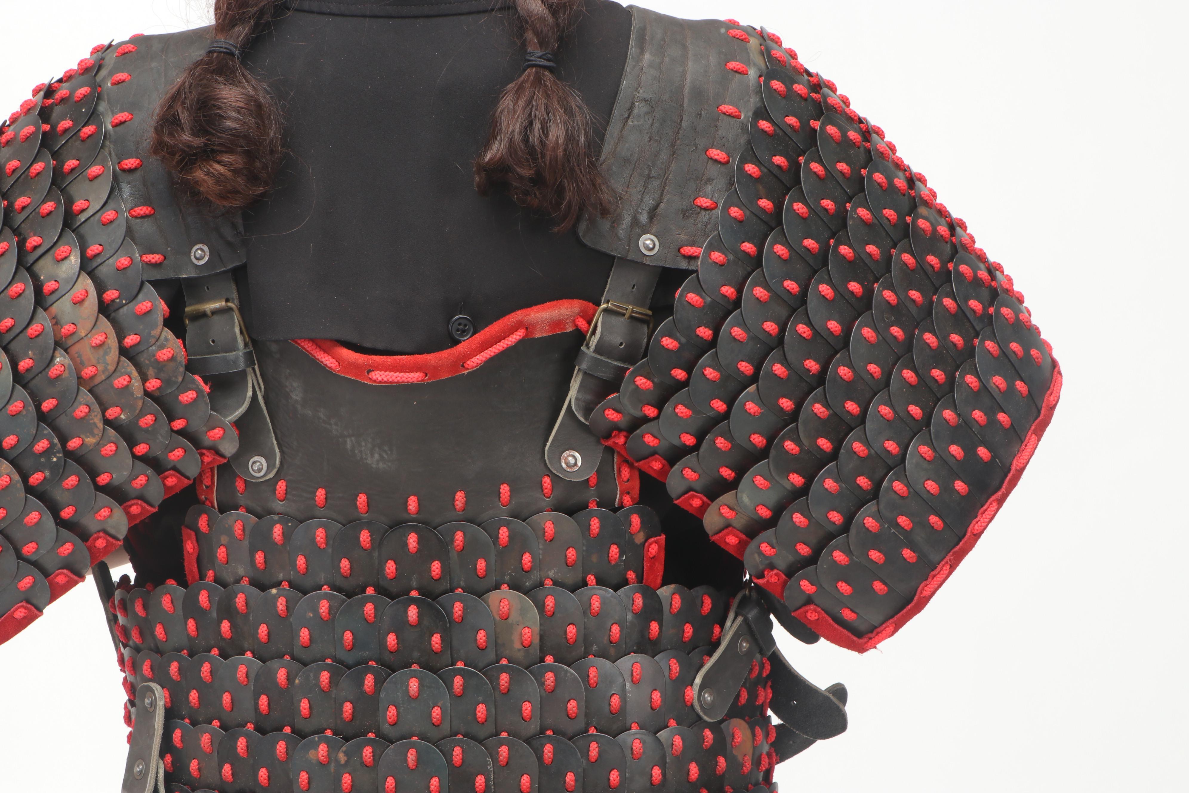 Mongolian Style Replica Red and Black Lamellar Scale Armour