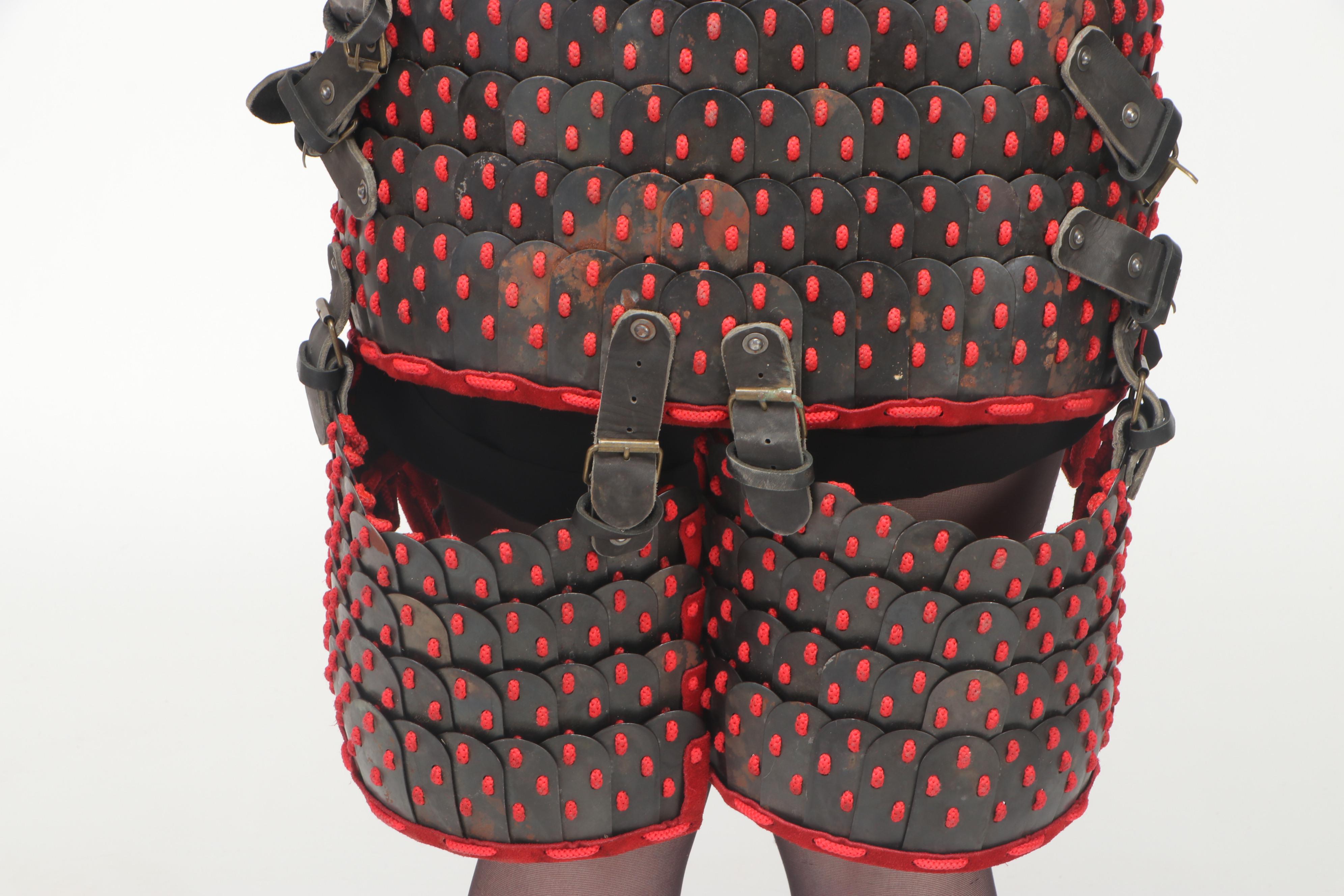 Mongolian Style Replica Red and Black Lamellar Scale Armour