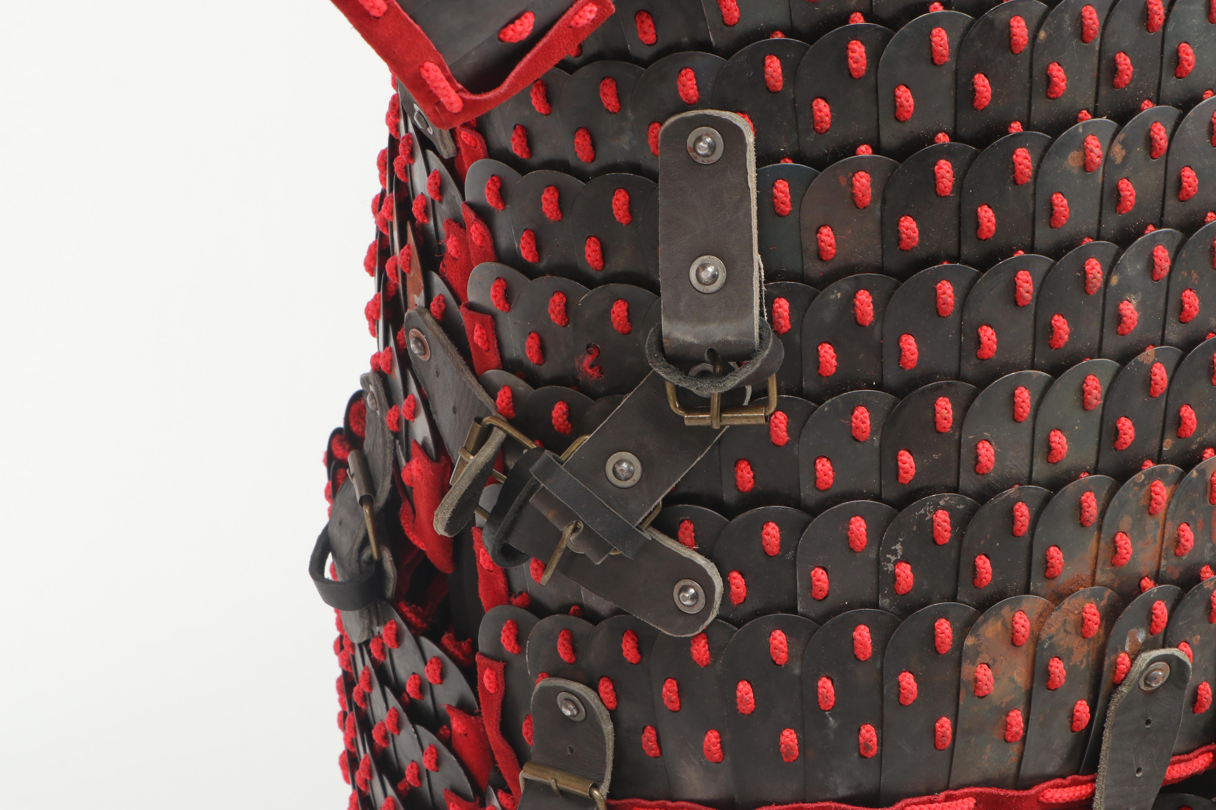 Mongolian Style Replica Red and Black Lamellar Scale Armour
