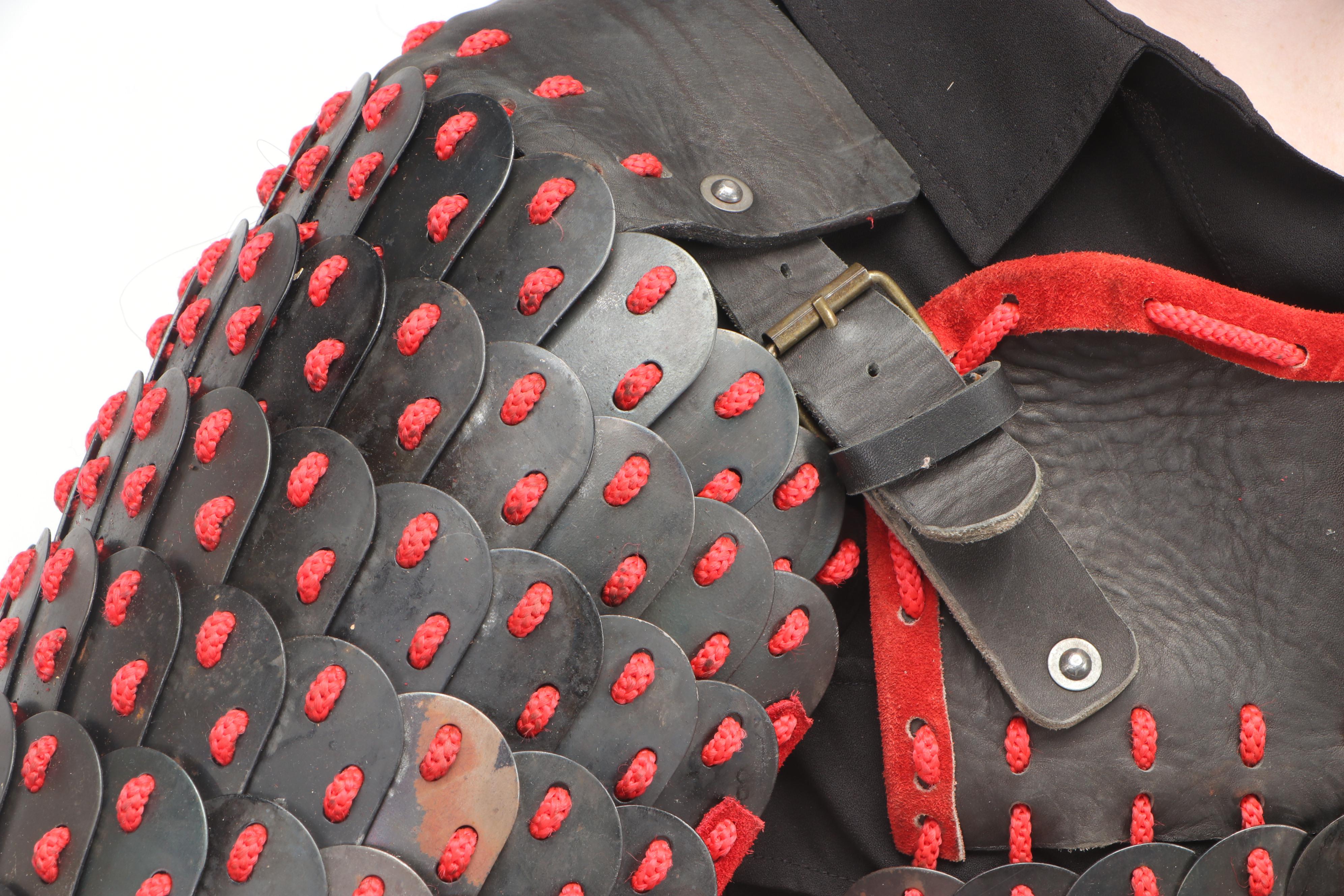 Mongolian Style Replica Red and Black Lamellar Scale Armour