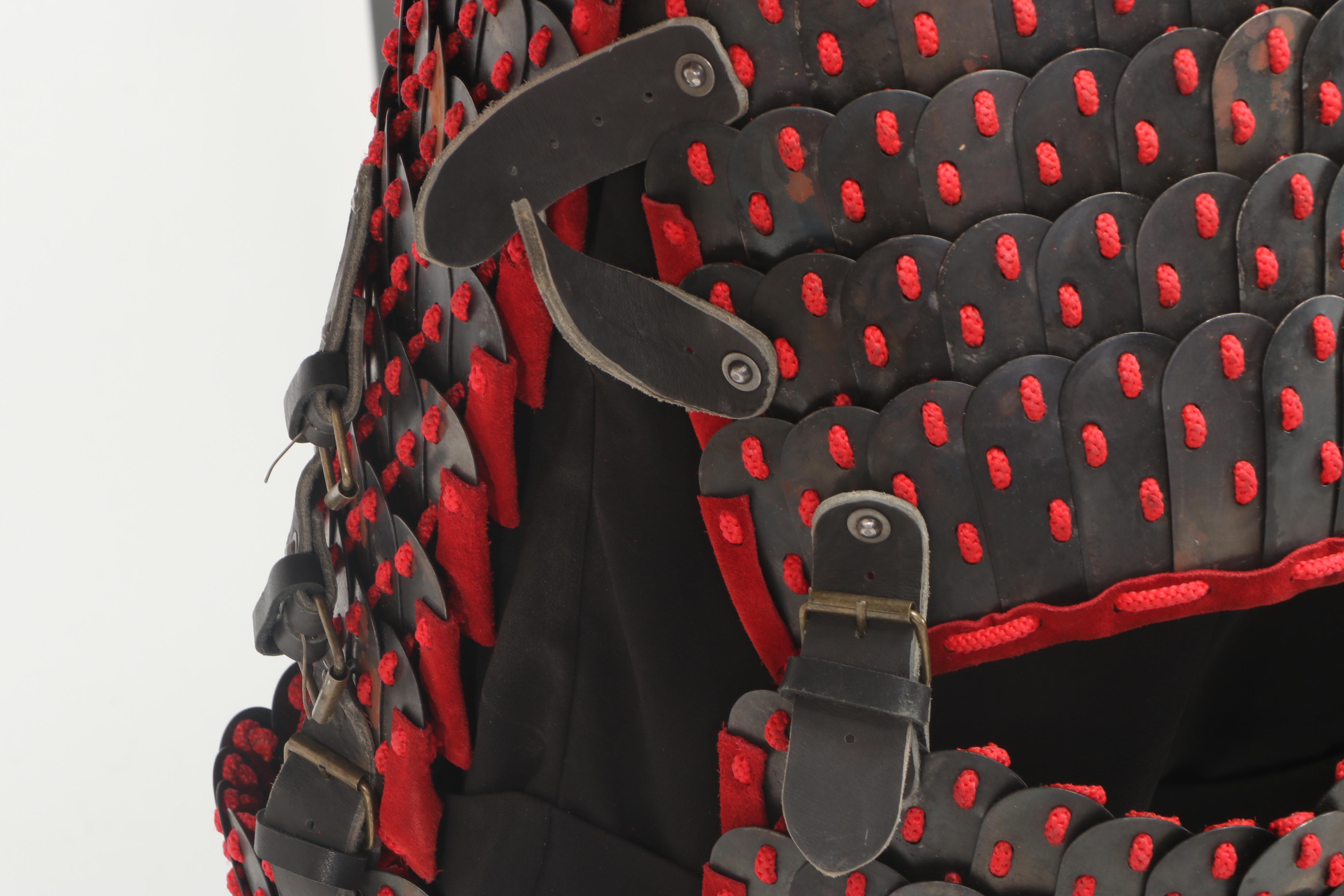 Mongolian Style Replica Red and Black Lamellar Scale Armour