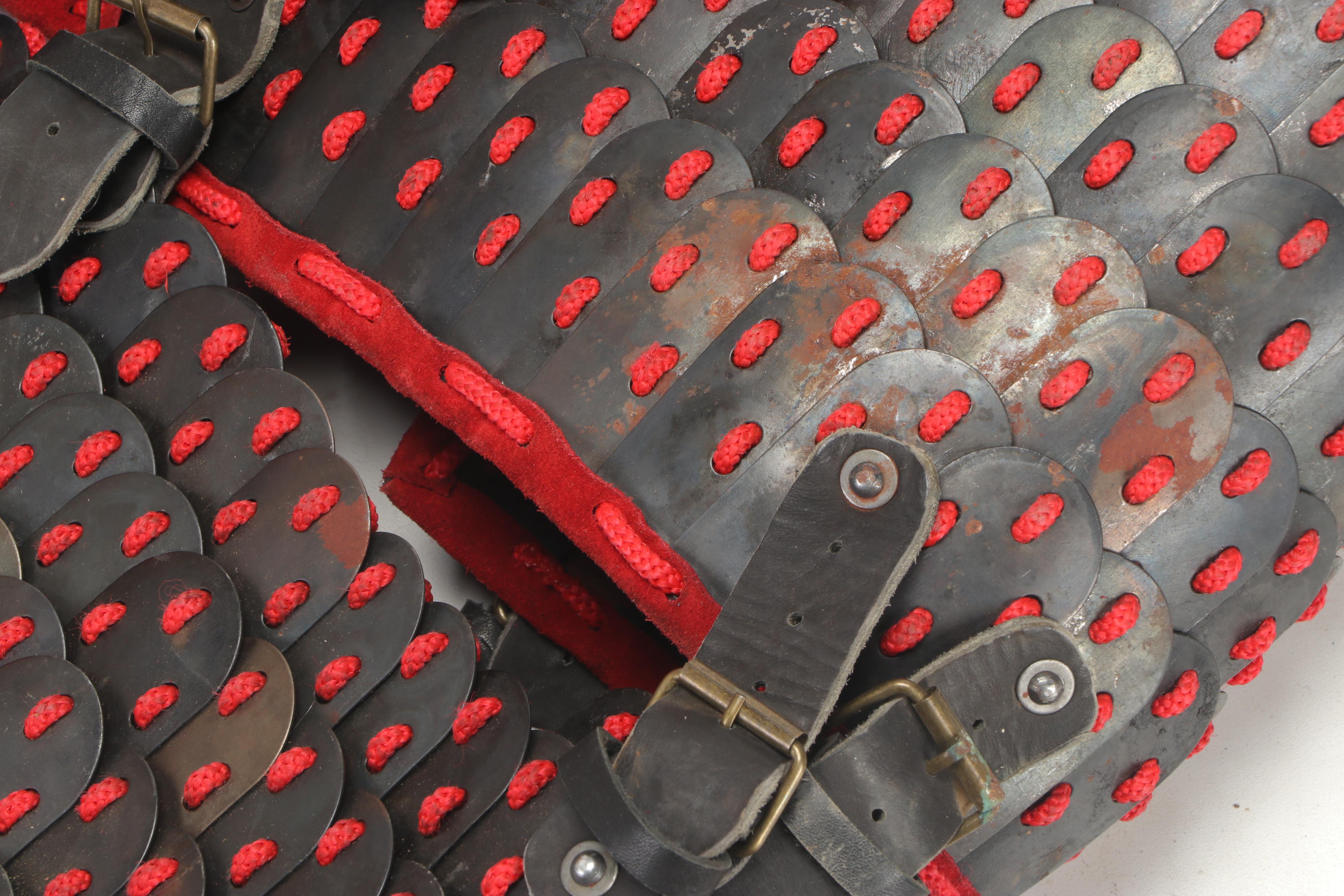 Mongolian Style Replica Red and Black Lamellar Scale Armour