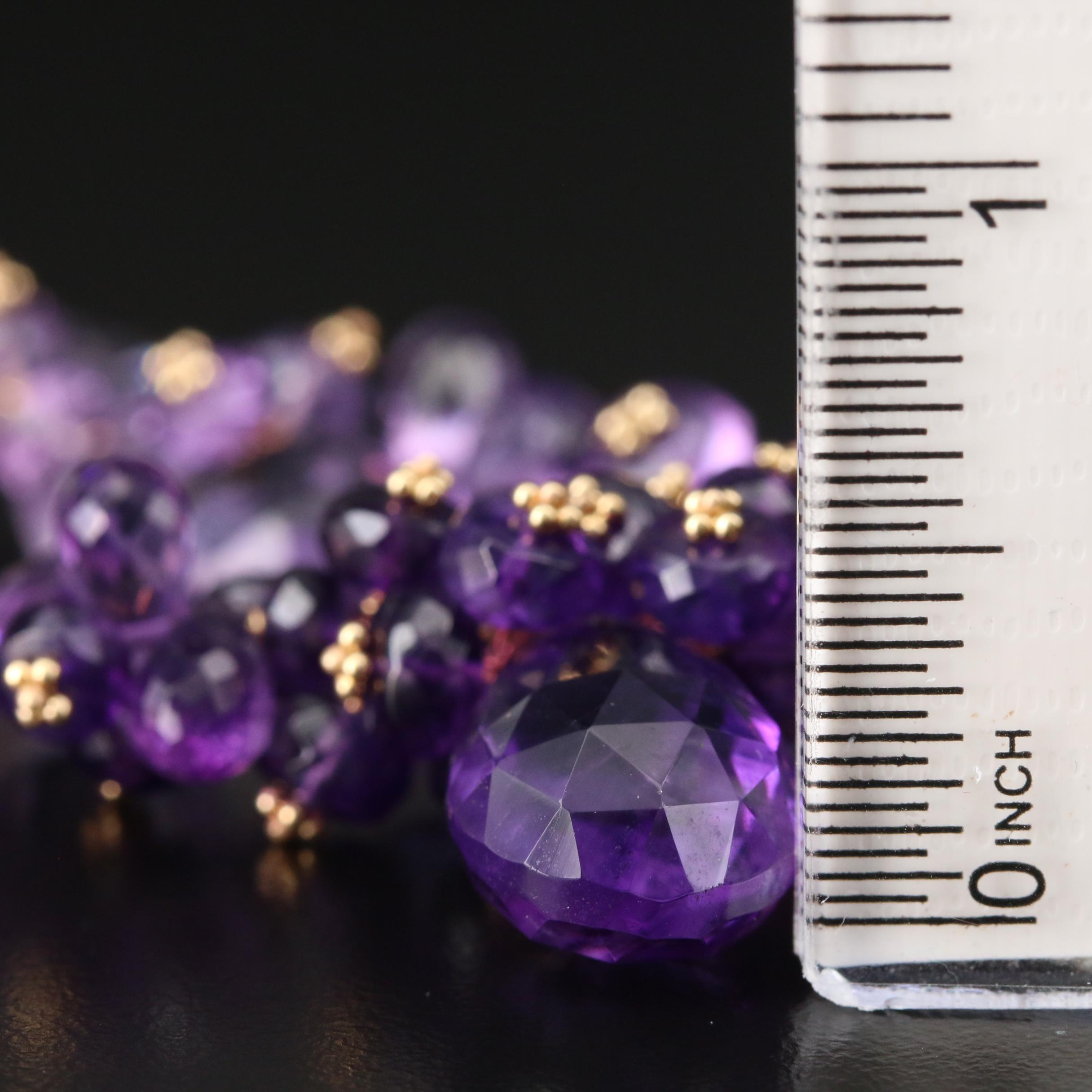 Joanne Daley 14K Gold Amethyst and Rose Quartz Necklace