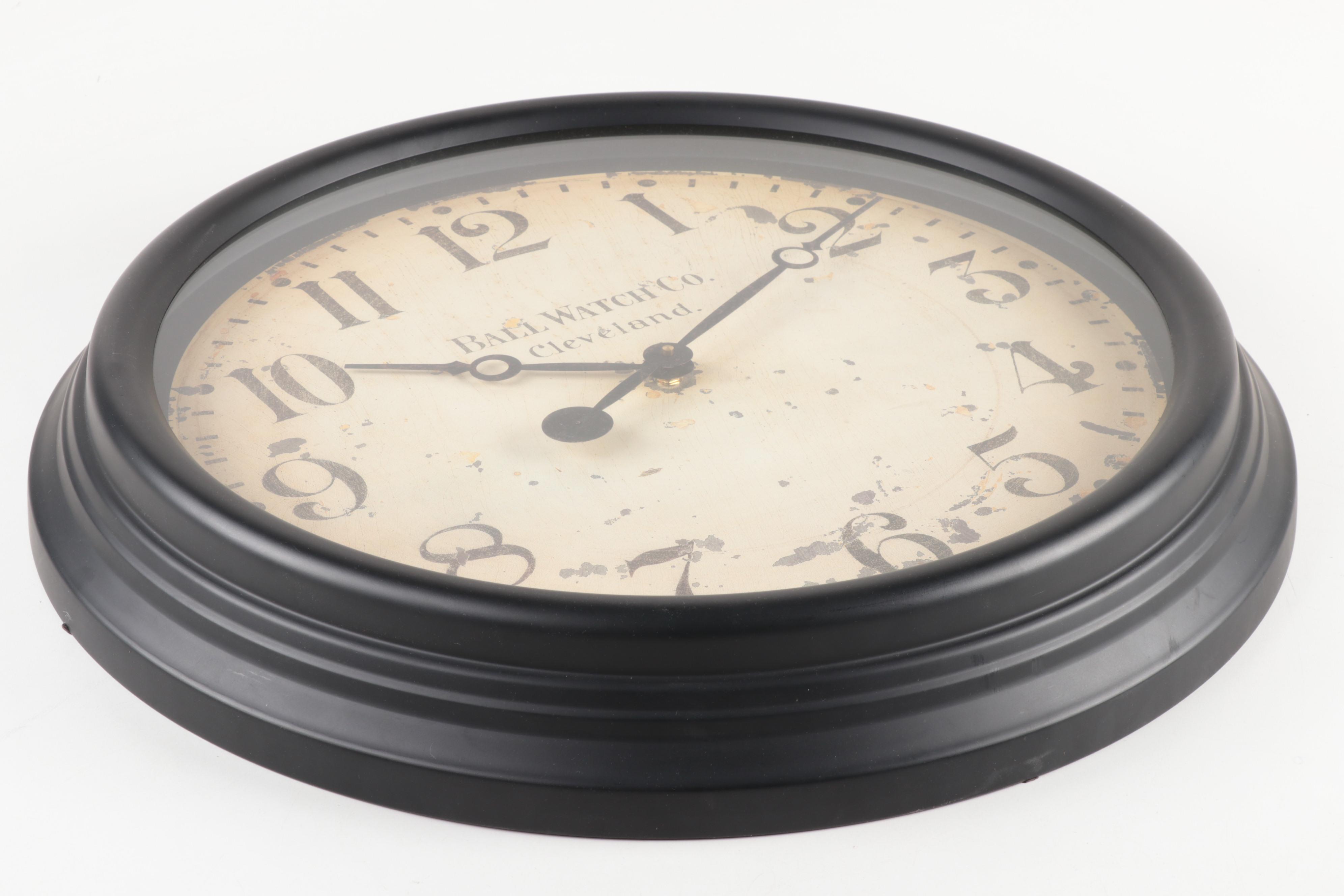 "Ball Watch Co. Cleveland" Wall Mount Clock