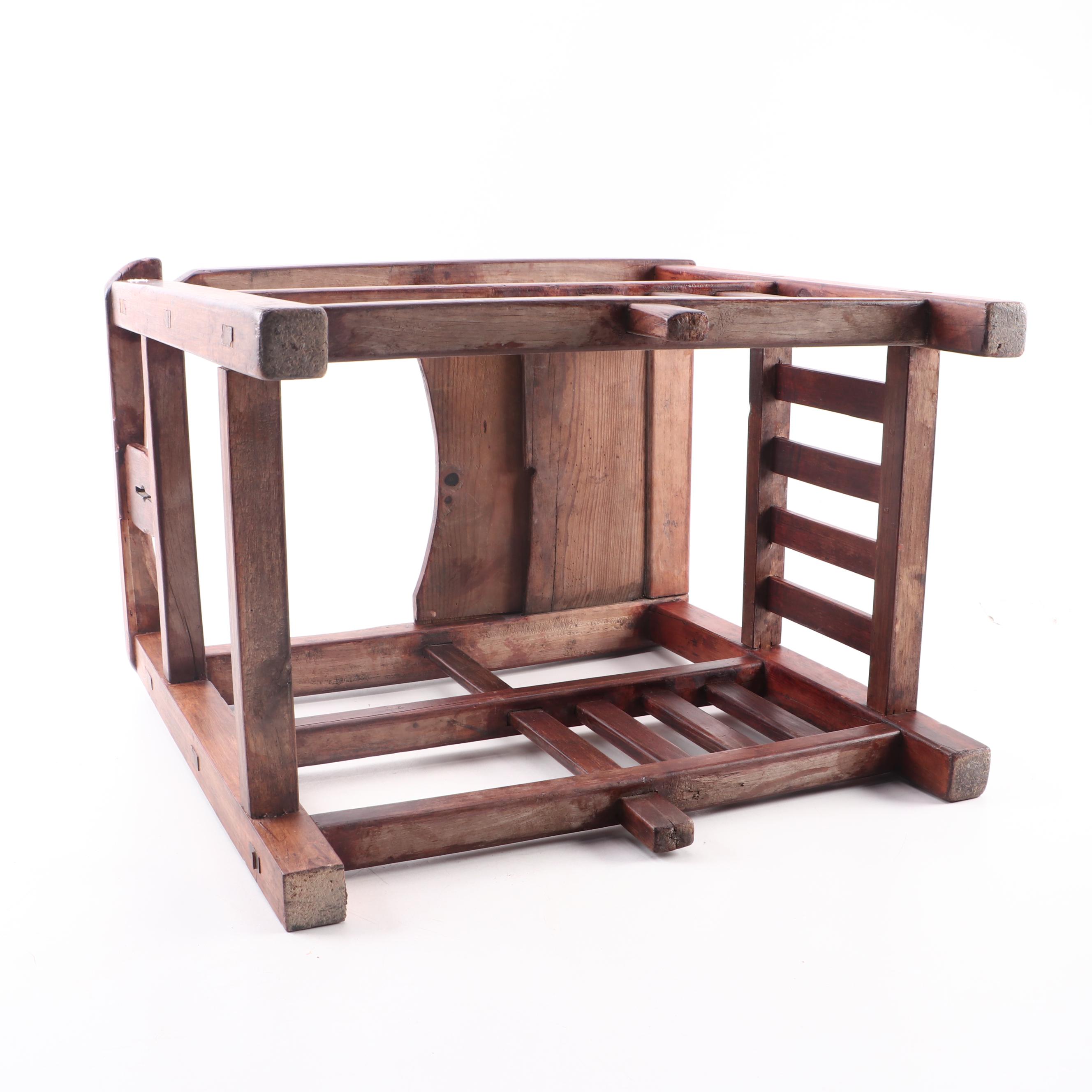 Chinese Hardwood Child's Feeding Chair, 20th Century