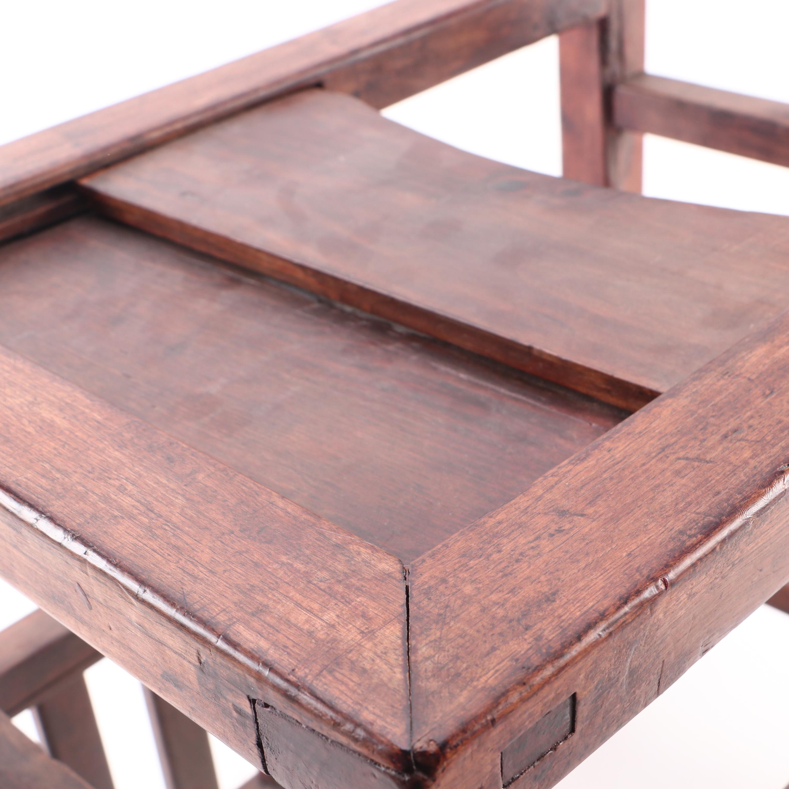 Chinese Hardwood Child's Feeding Chair, 20th Century