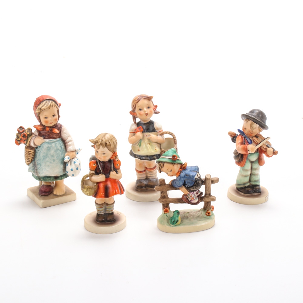 Goebel Hummel Figurines Including "Barnyard Hero," "Little Fiddler," and Others
