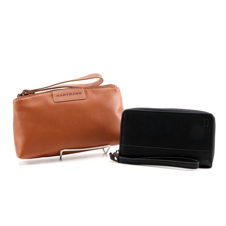 Hartmann Belting Leather Wristlets in Tan and Black Leather