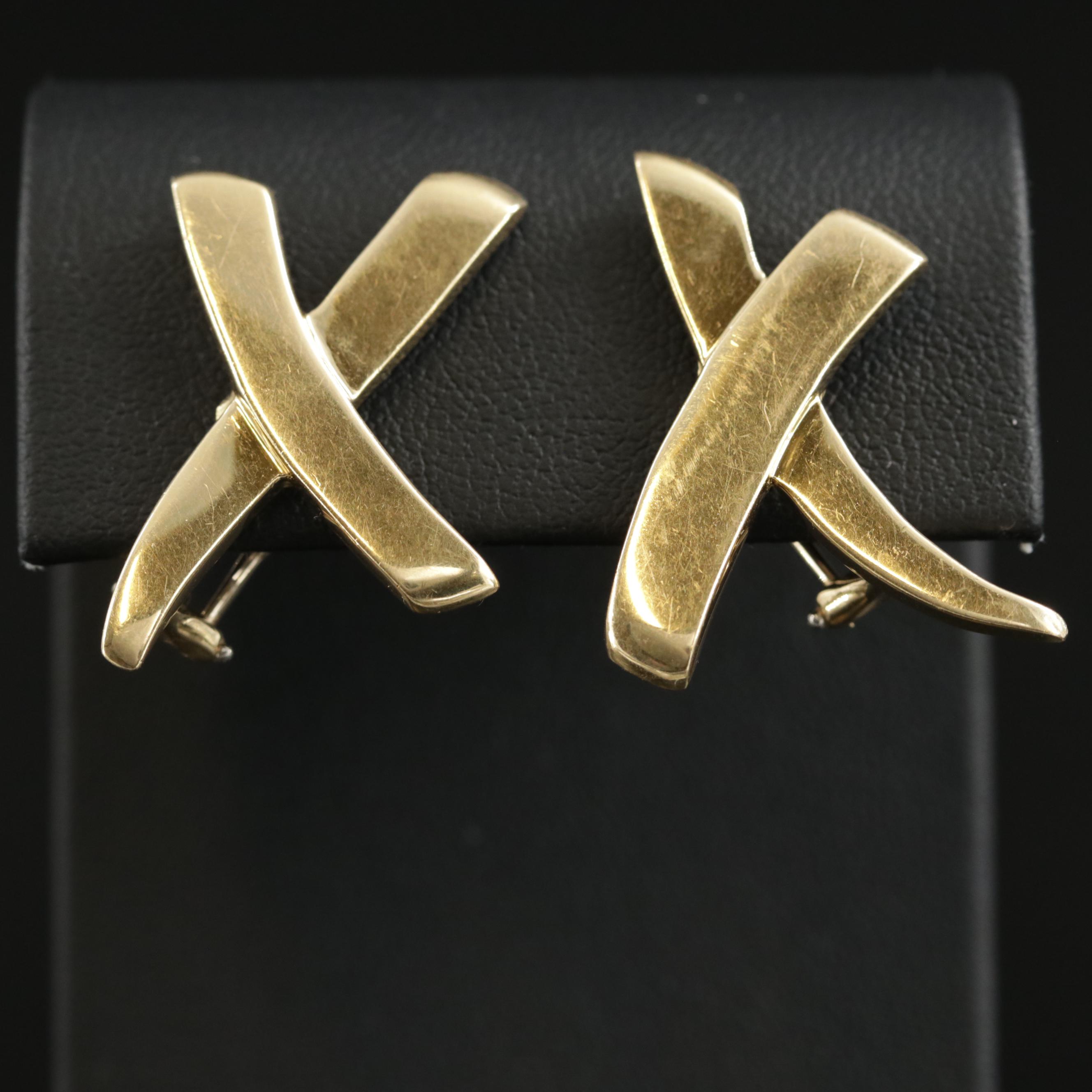 Paloma Picasso for Tiffany & Co. 18K Yellow Gold Graffiti X Earrings