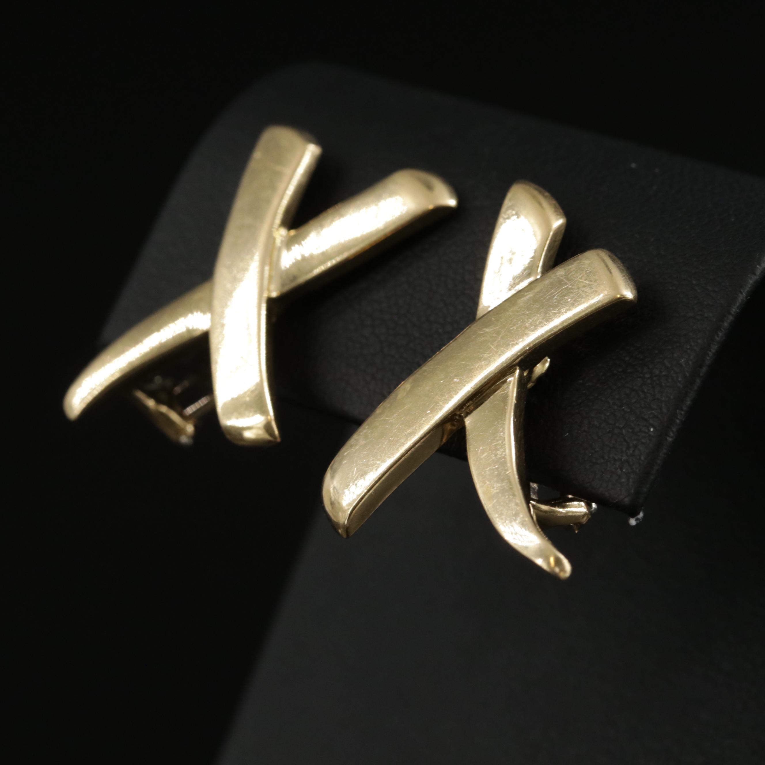 Paloma Picasso for Tiffany & Co. 18K Yellow Gold Graffiti X Earrings