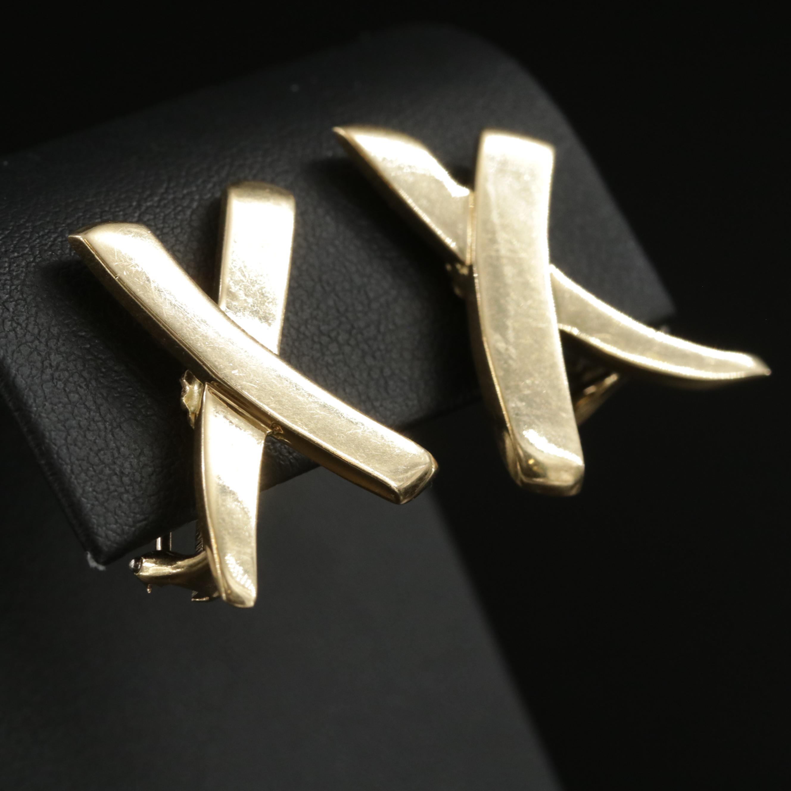Paloma Picasso for Tiffany & Co. 18K Yellow Gold Graffiti X Earrings