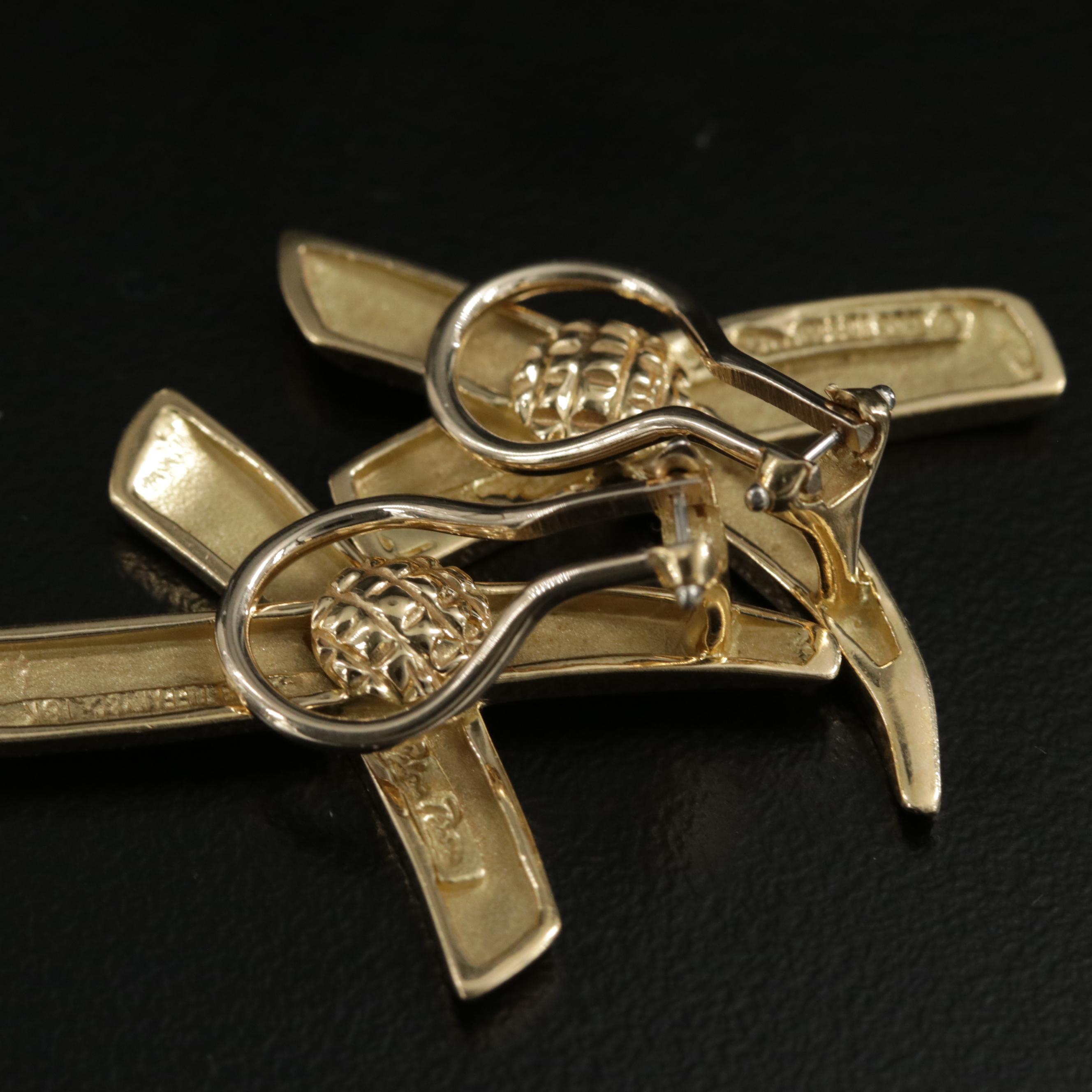 Paloma Picasso for Tiffany & Co. 18K Yellow Gold Graffiti X Earrings