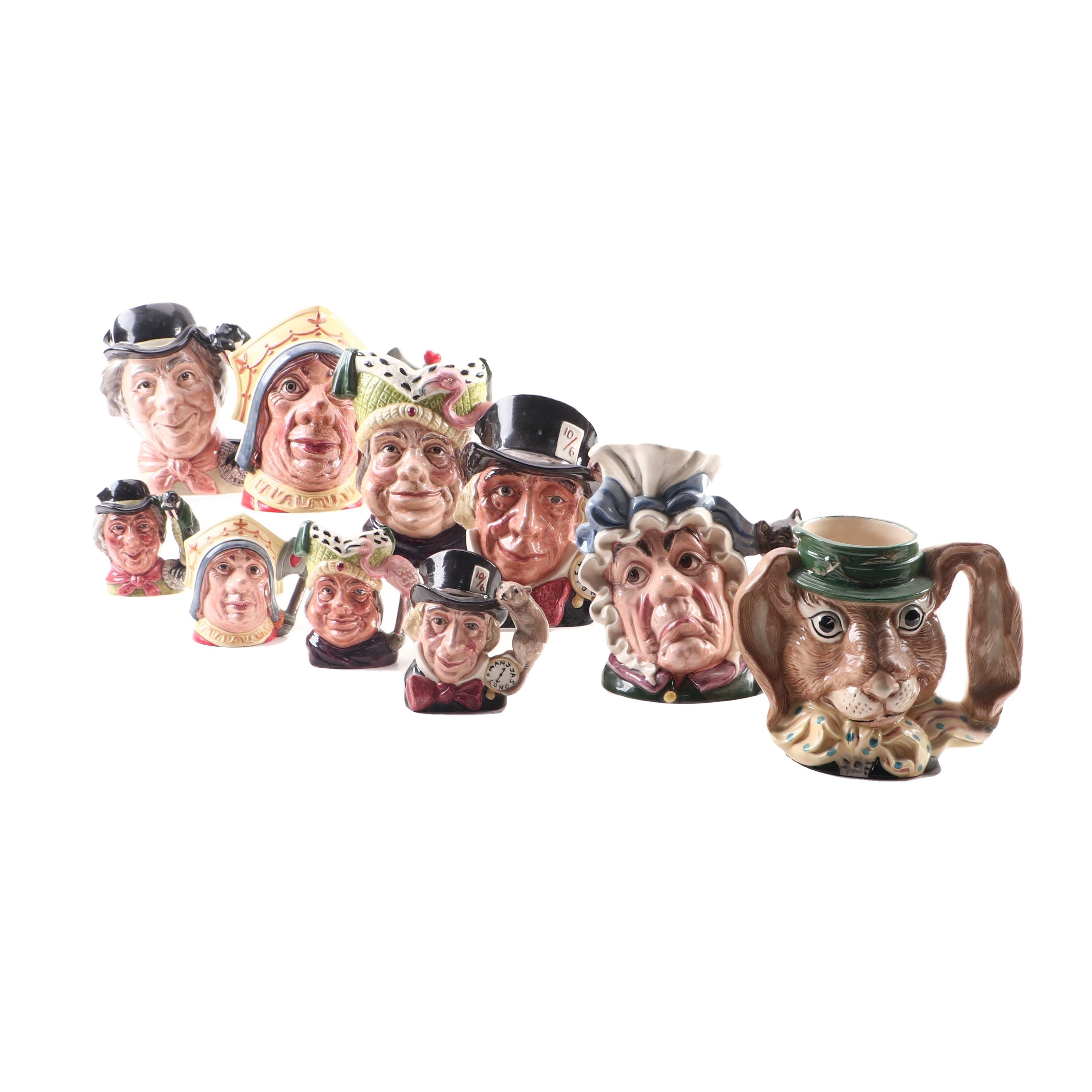 Royal Doulton Character Mugs Complete "Alice In Wonderland" Set
