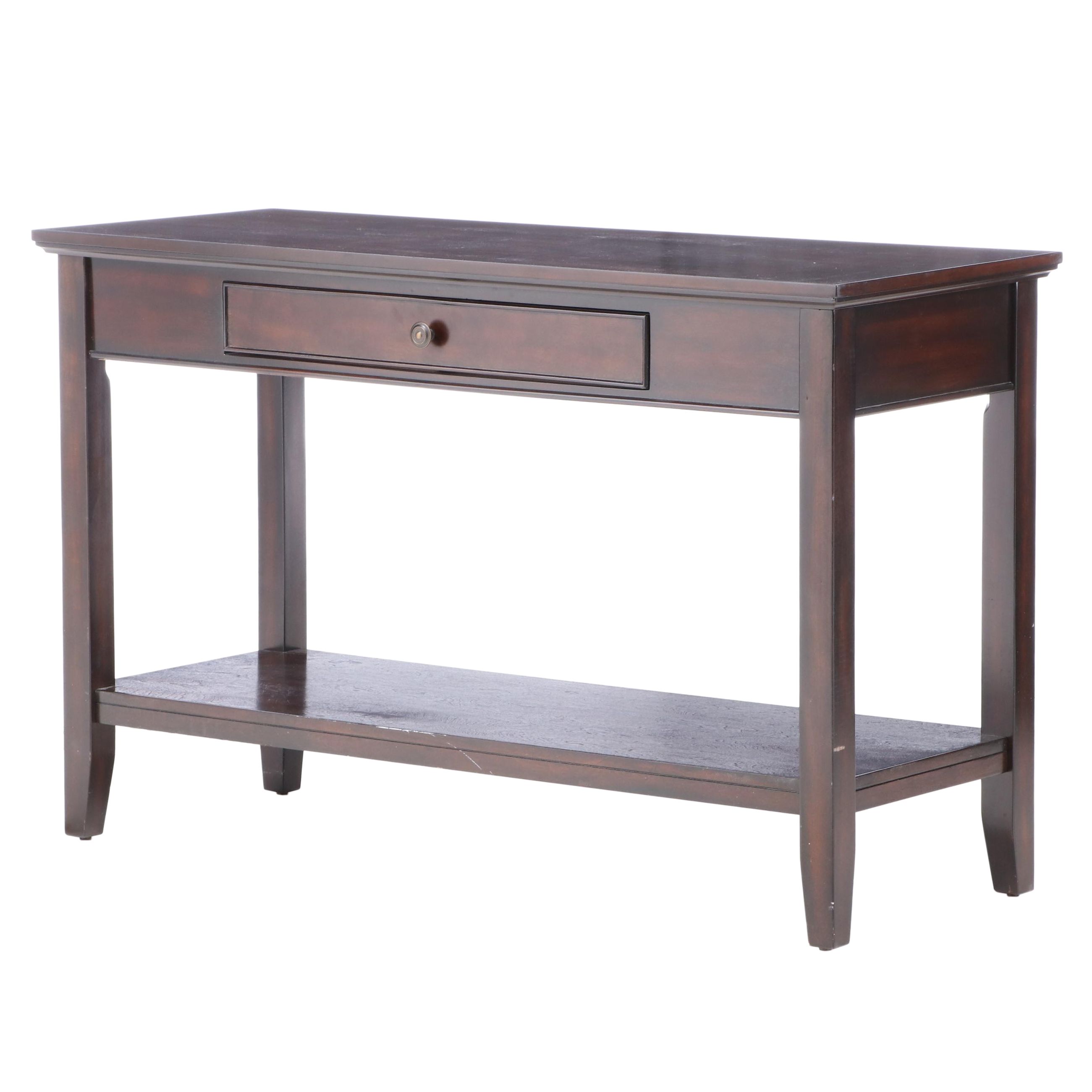 Contemporary Dark Finish Wood Console Table