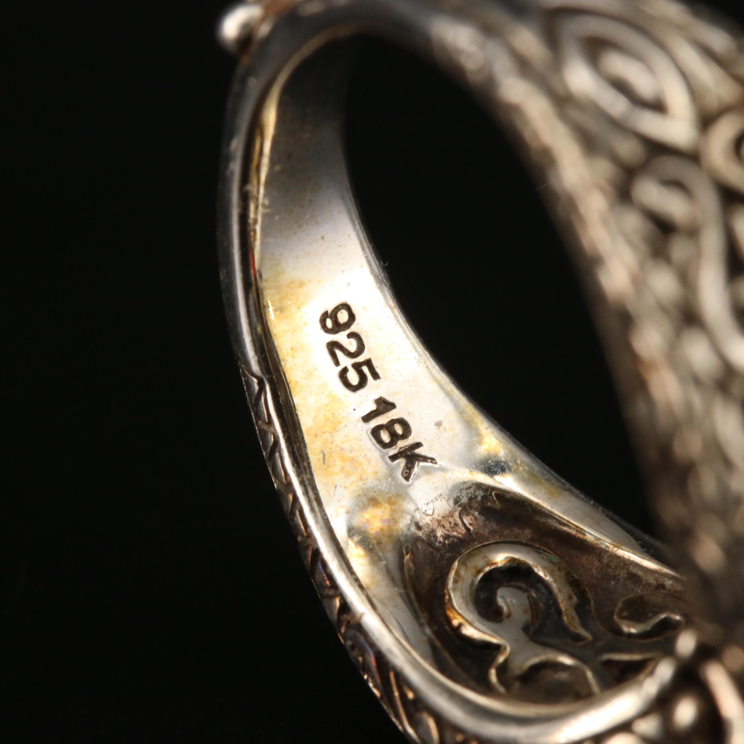 Barbara Bixby Sterling Silver Garnet Ring with 18K Accents