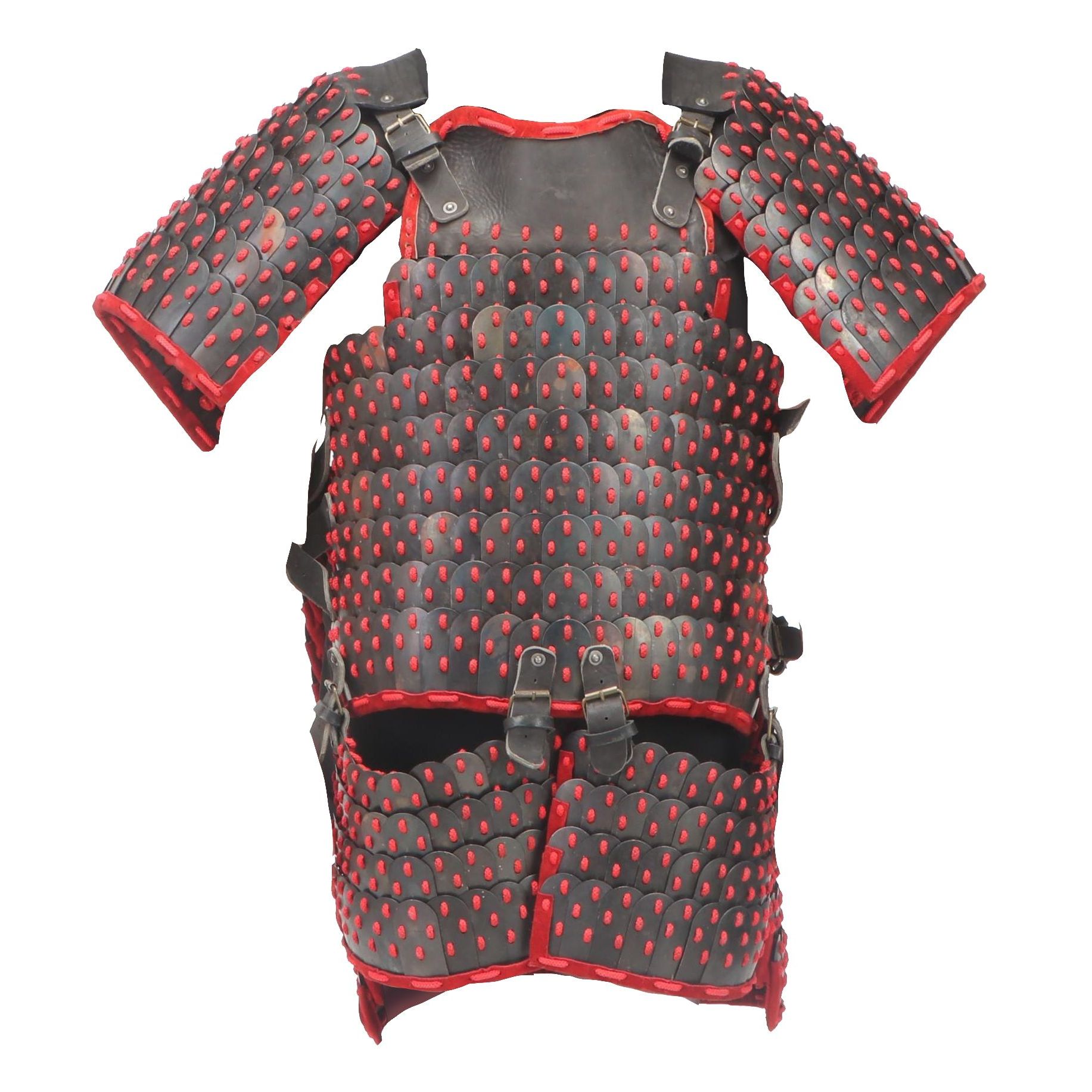 Mongolian Style Replica Red and Black Lamellar Scale Armour