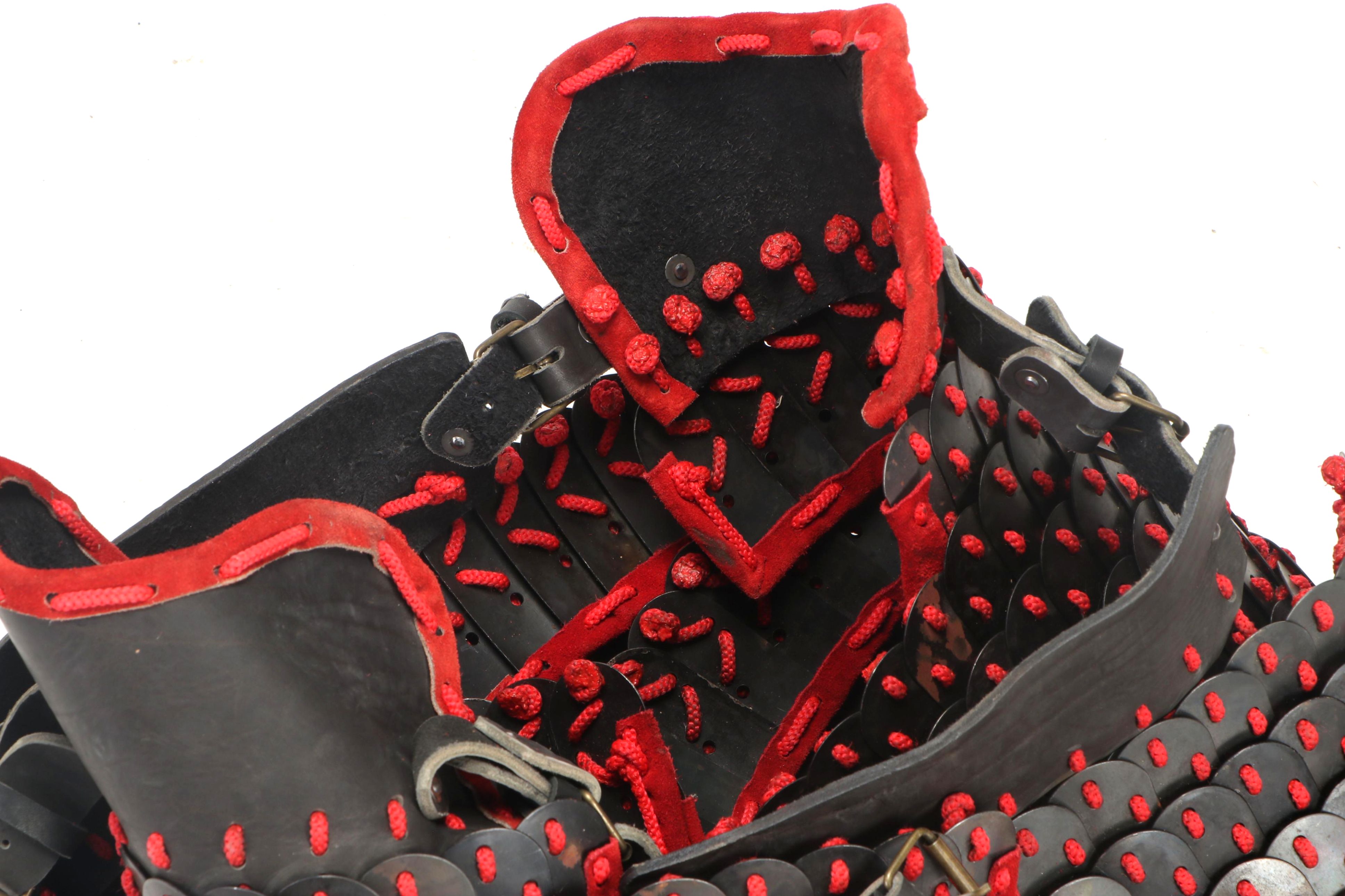 Mongolian Style Replica Red and Black Lamellar Scale Armour