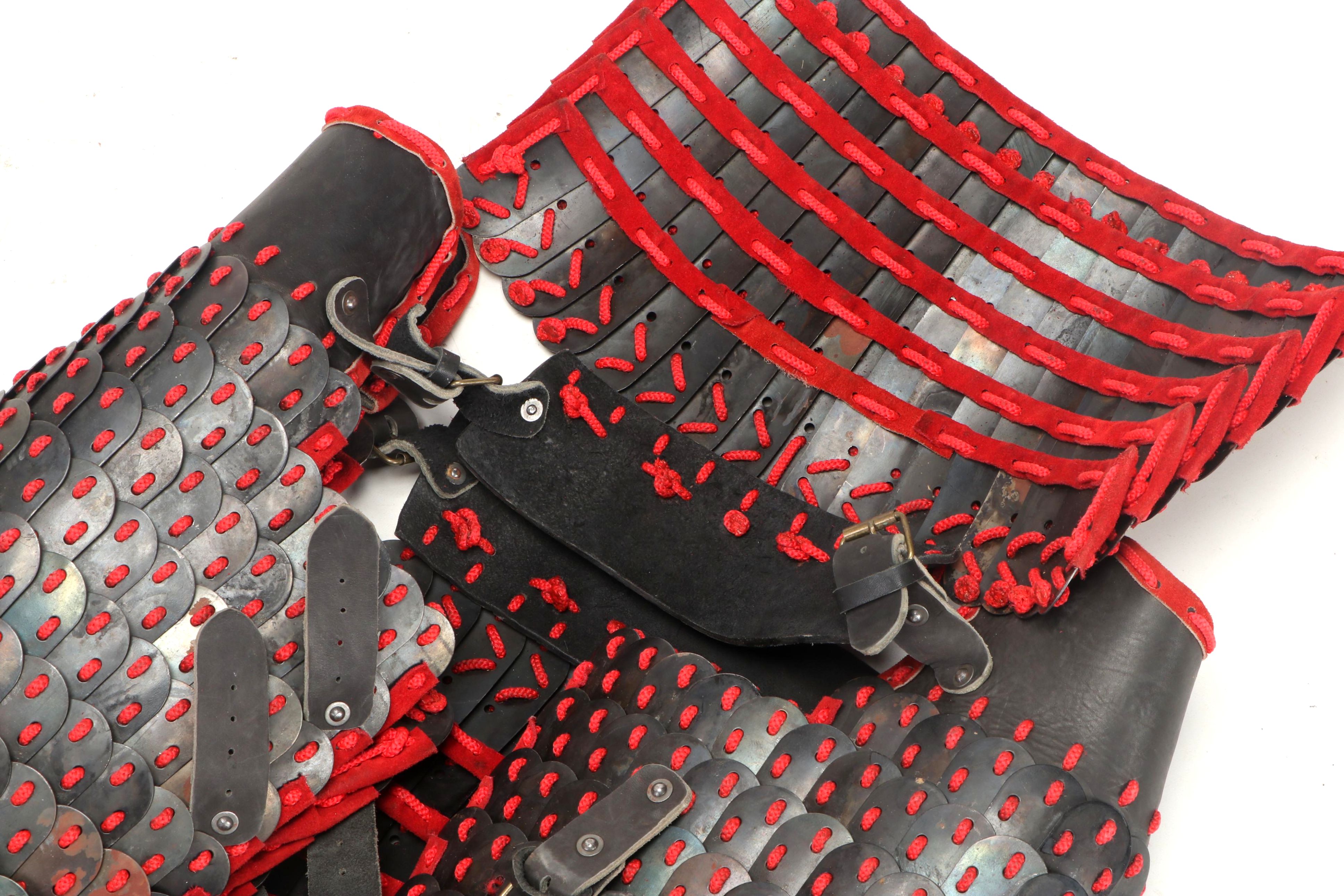Mongolian Style Replica Red and Black Lamellar Scale Armour