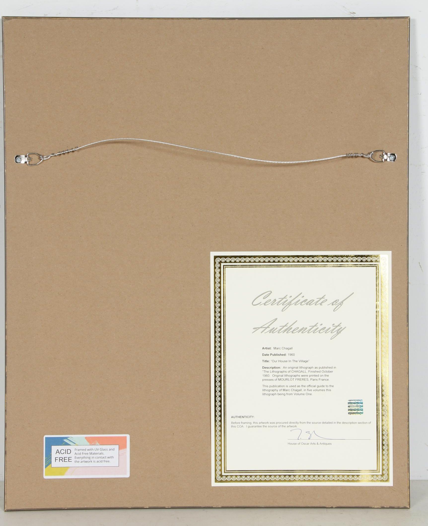 Marc Chagall Color Lithograph "Our House in the Village", 1960