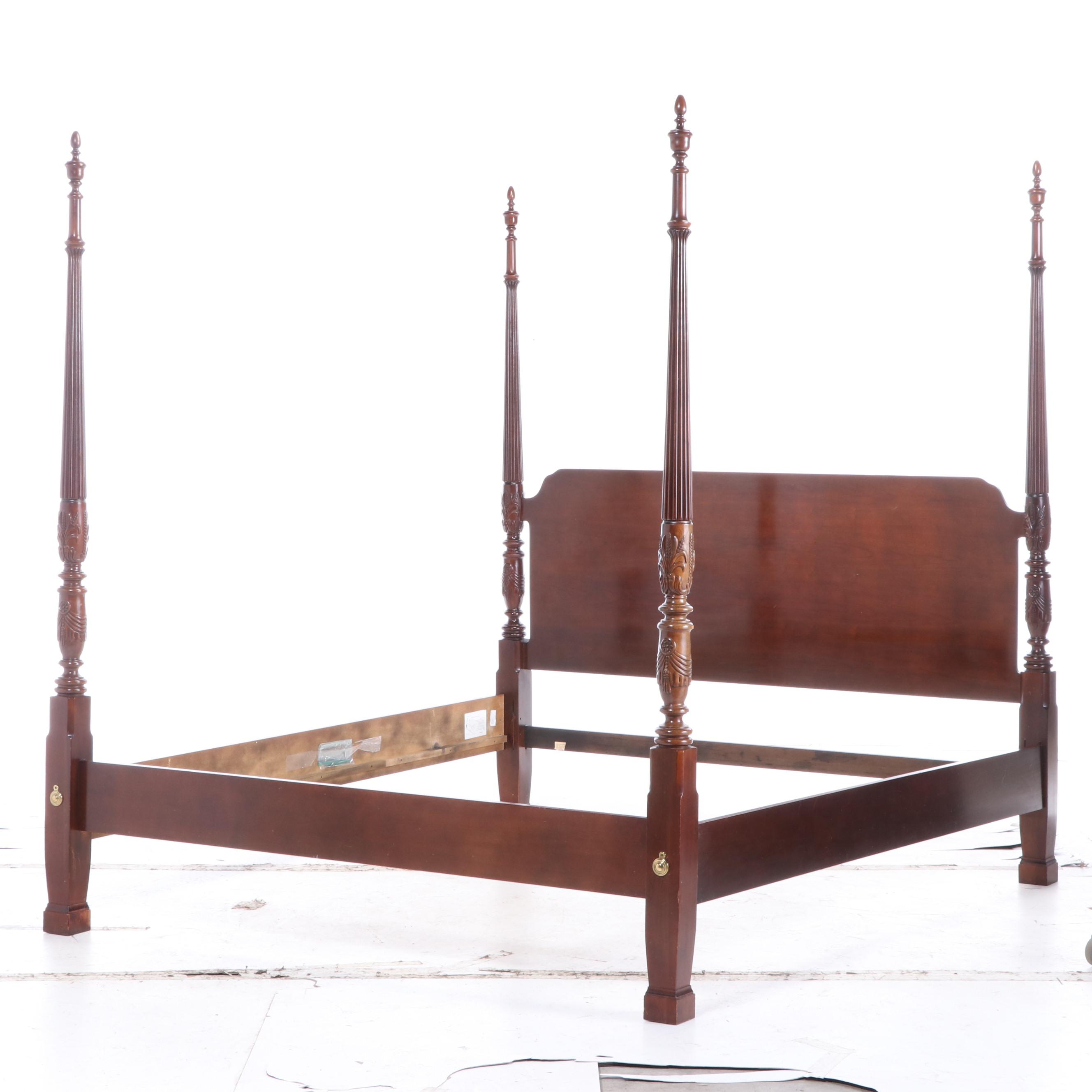 Thomasville Federal Style Cherrywood King Size Four-Post Bed Frame