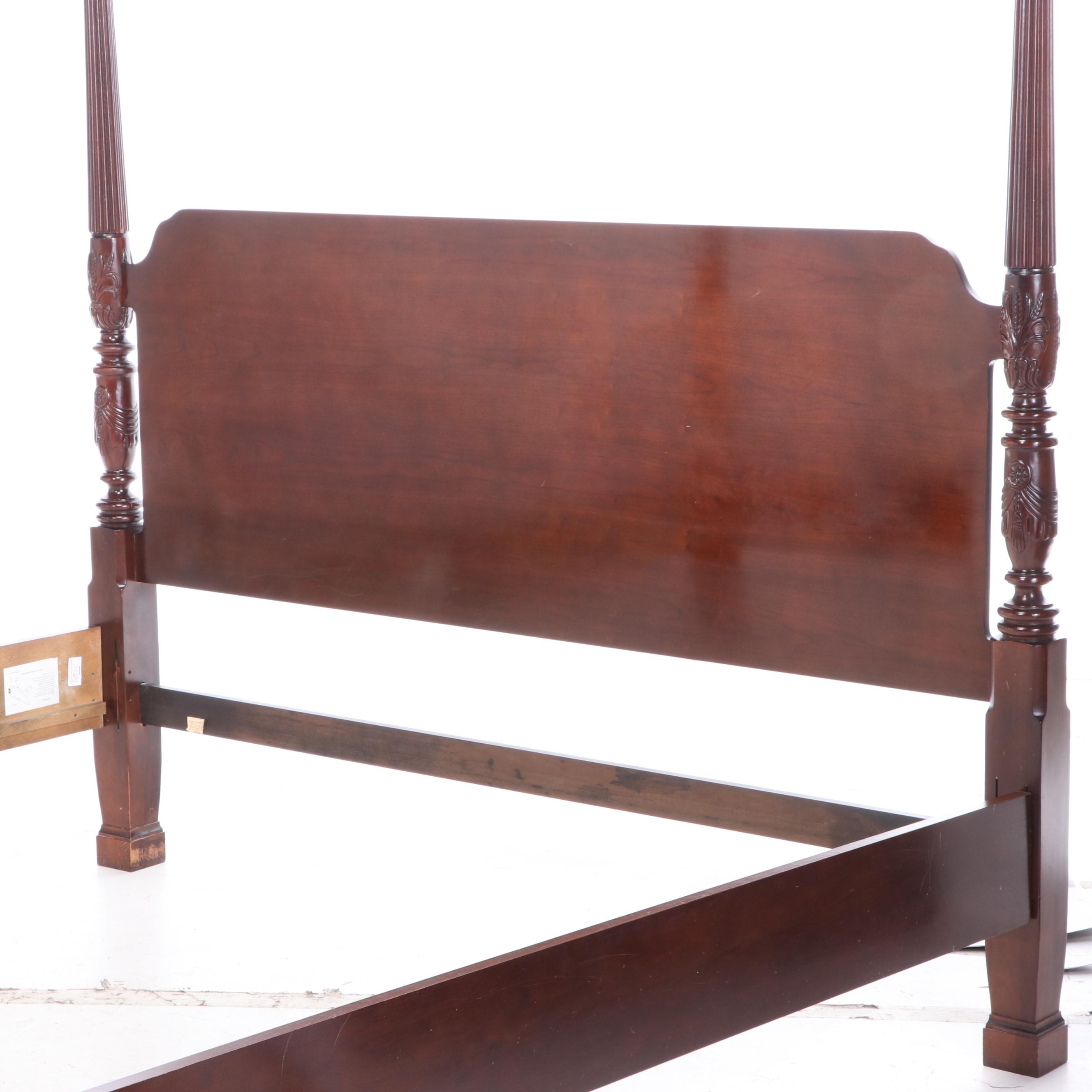 Thomasville Federal Style Cherrywood King Size Four-Post Bed Frame