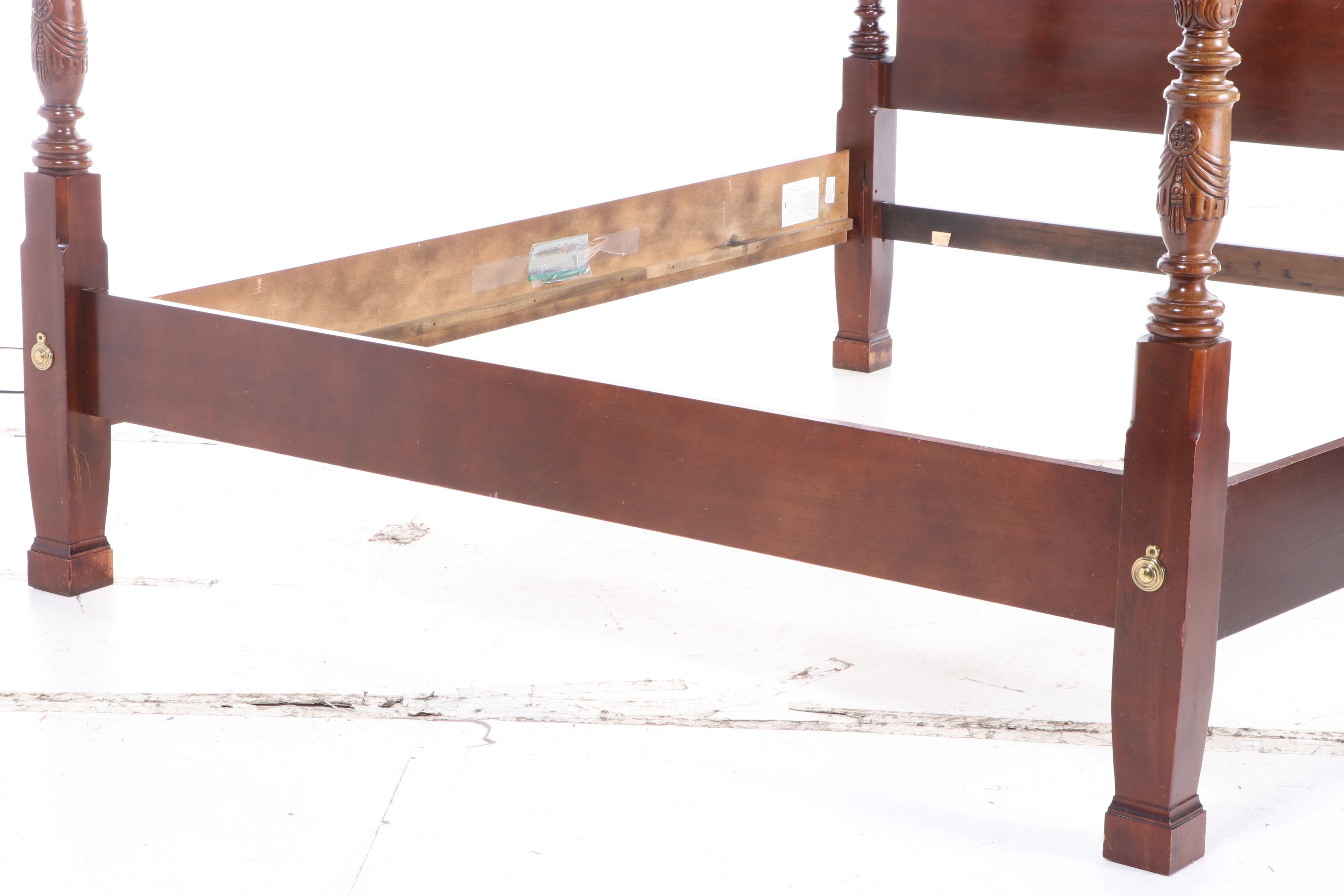 Thomasville Federal Style Cherrywood King Size Four-Post Bed Frame