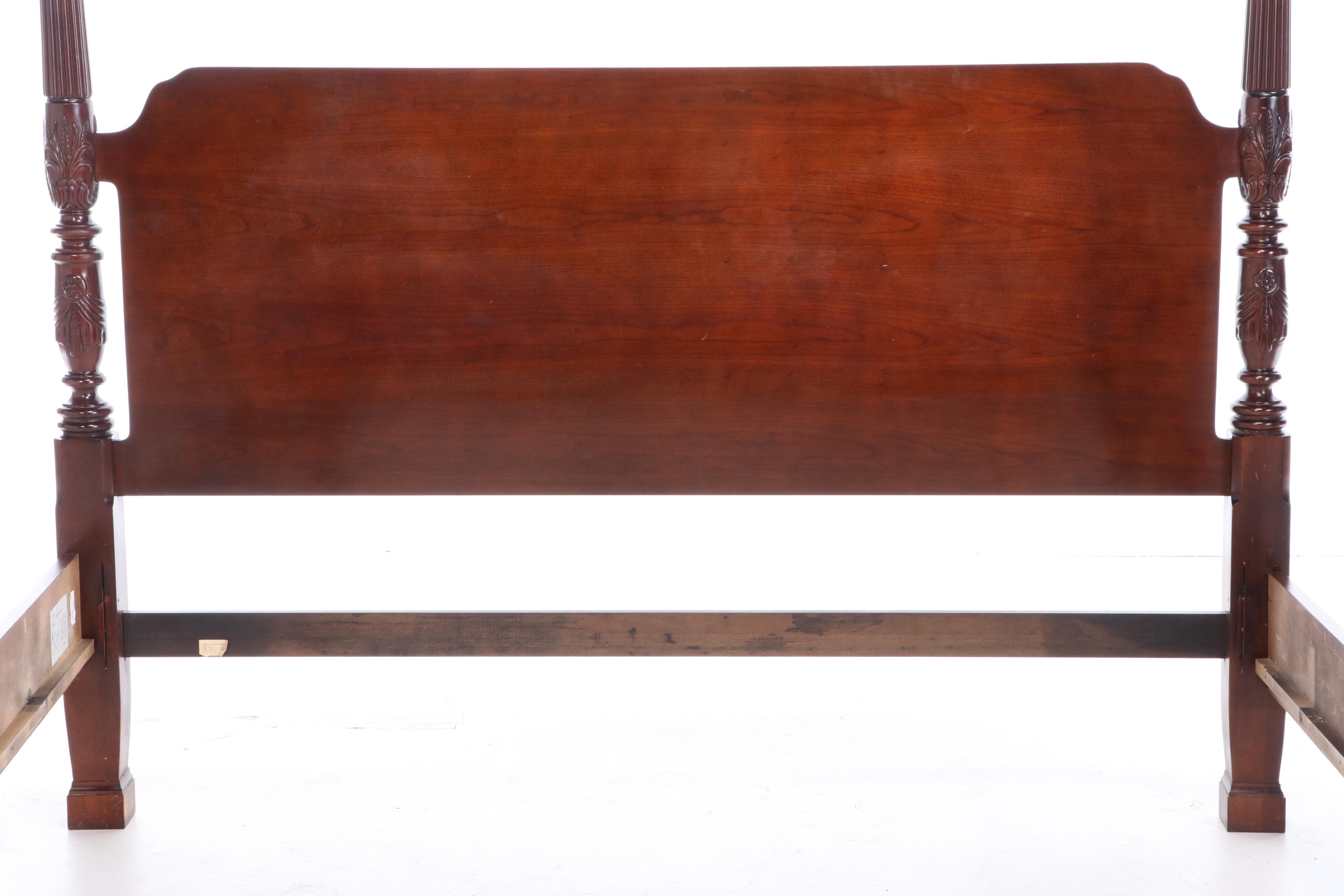 Thomasville Federal Style Cherrywood King Size Four-Post Bed Frame