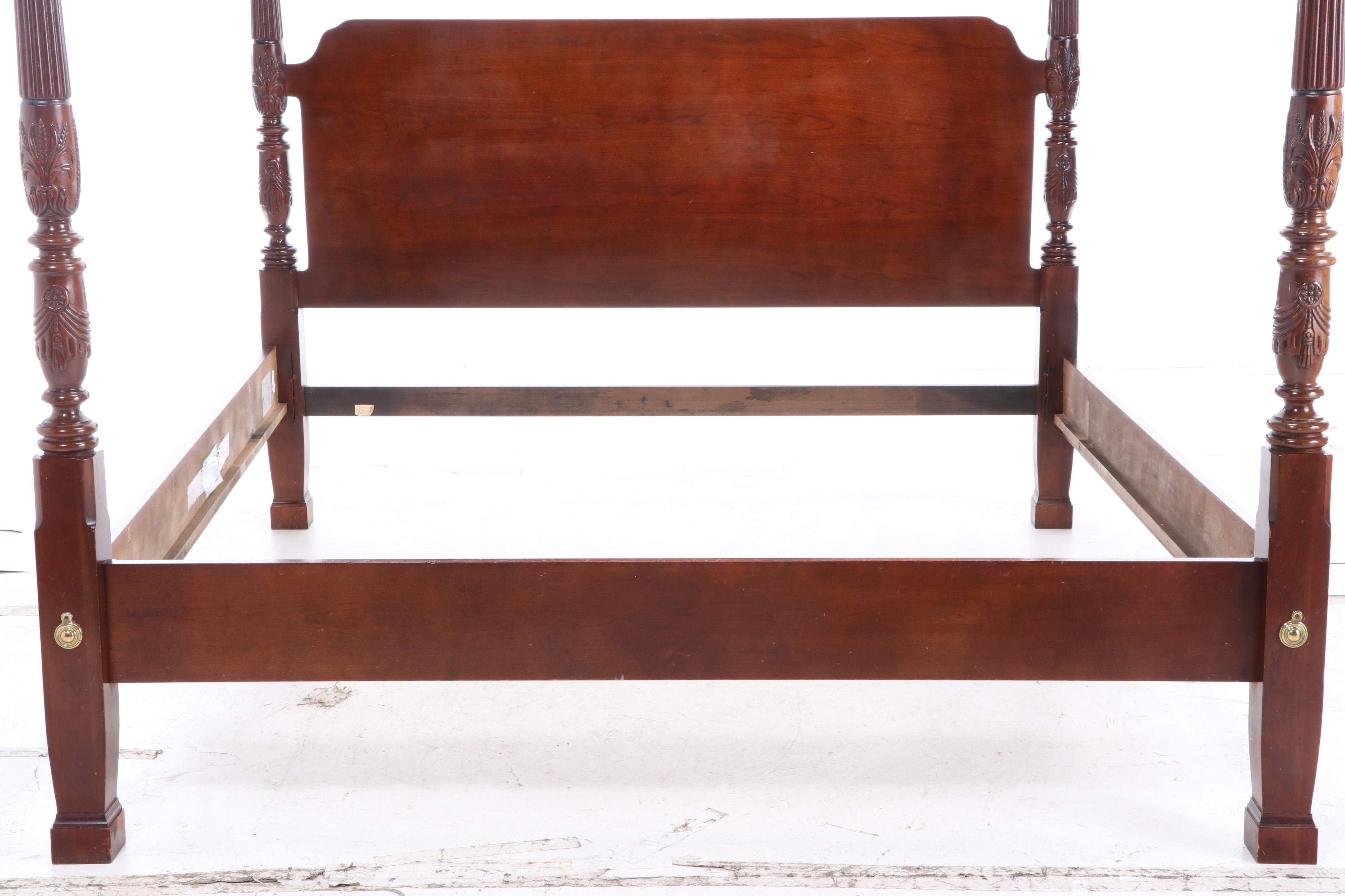 Thomasville Federal Style Cherrywood King Size Four-Post Bed Frame