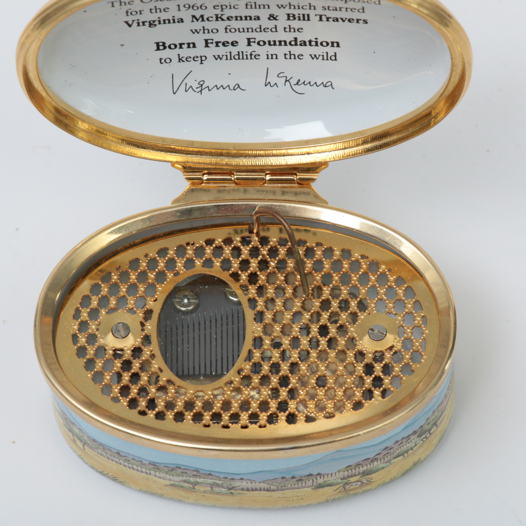 Halcyon Days "Born Free" Enamel Music Box