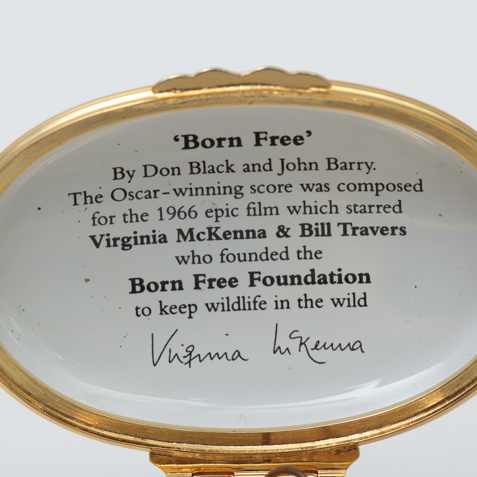 Halcyon Days "Born Free" Enamel Music Box