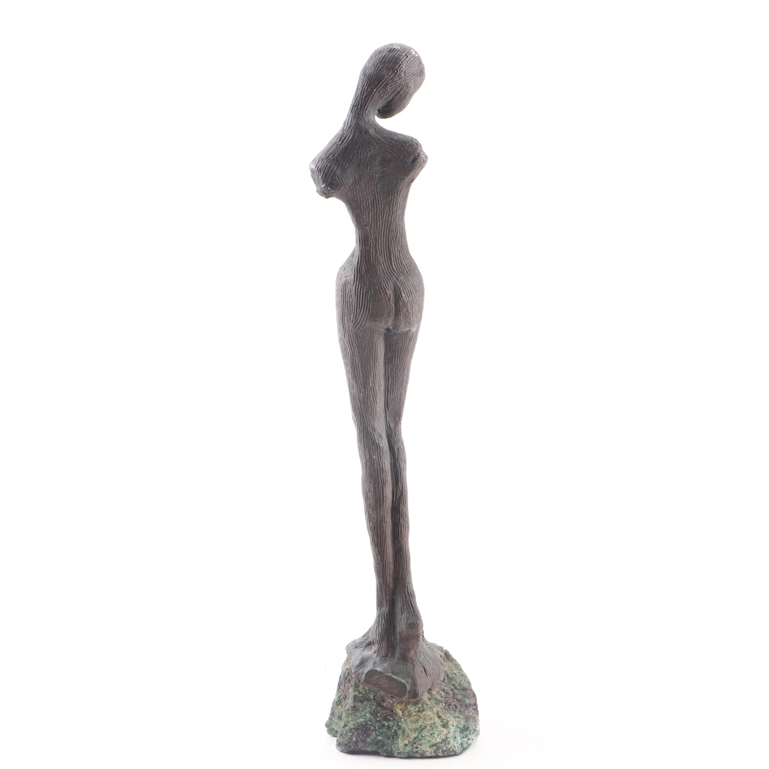 Giulio Sforza Modern Bronze Sculpture of Female Figure