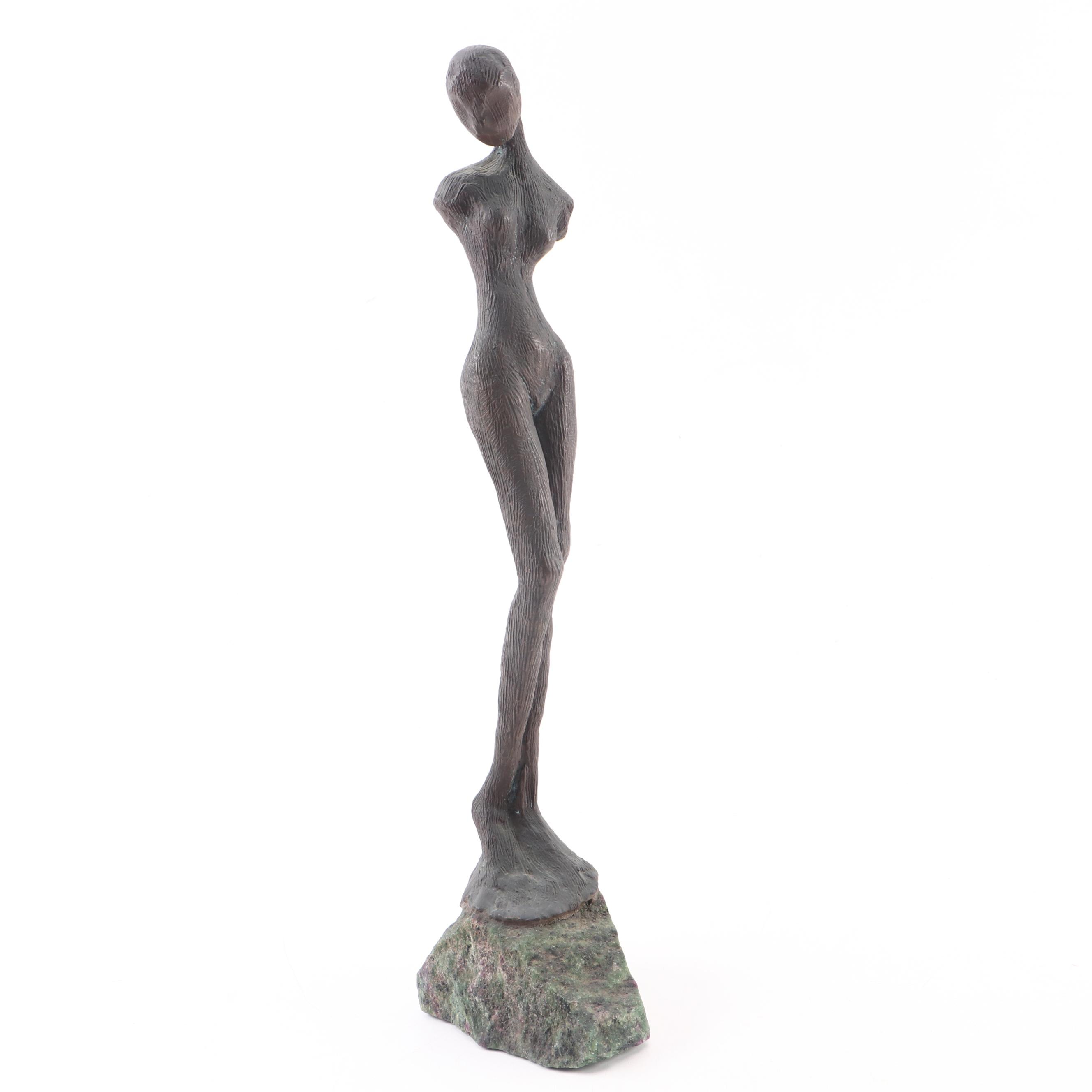 Giulio Sforza Modern Bronze Sculpture of Female Figure