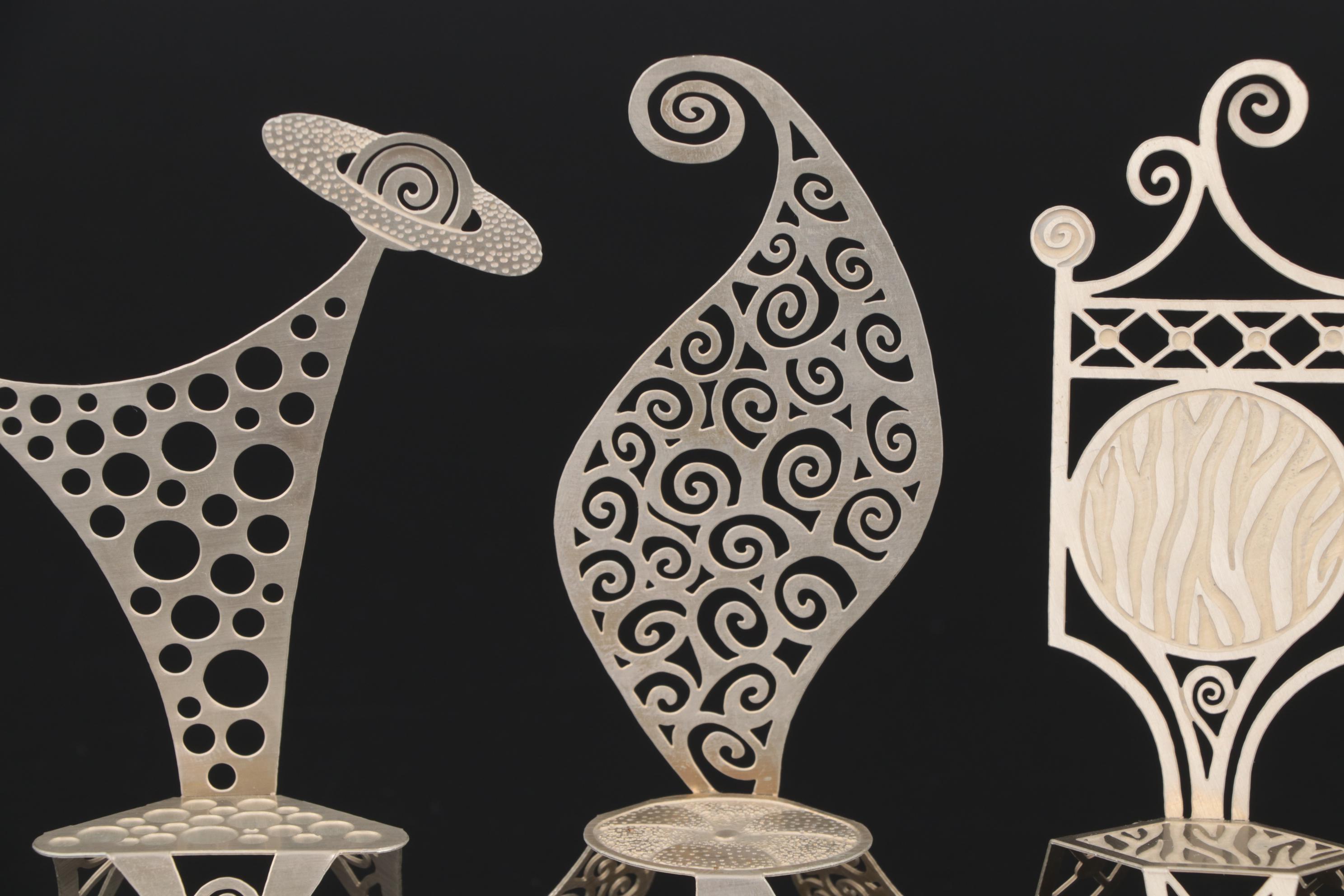 Christopher Royal Miniature Metal Chair Sculptures, 1997