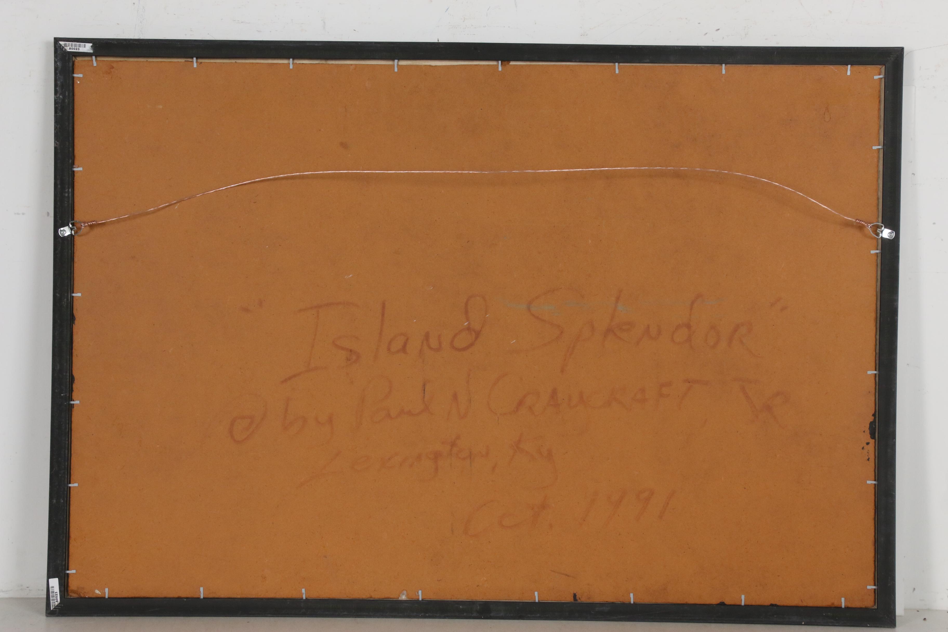 Paul N. Craycraft Jr. Acrylic Painting "Island Splendor", 1991