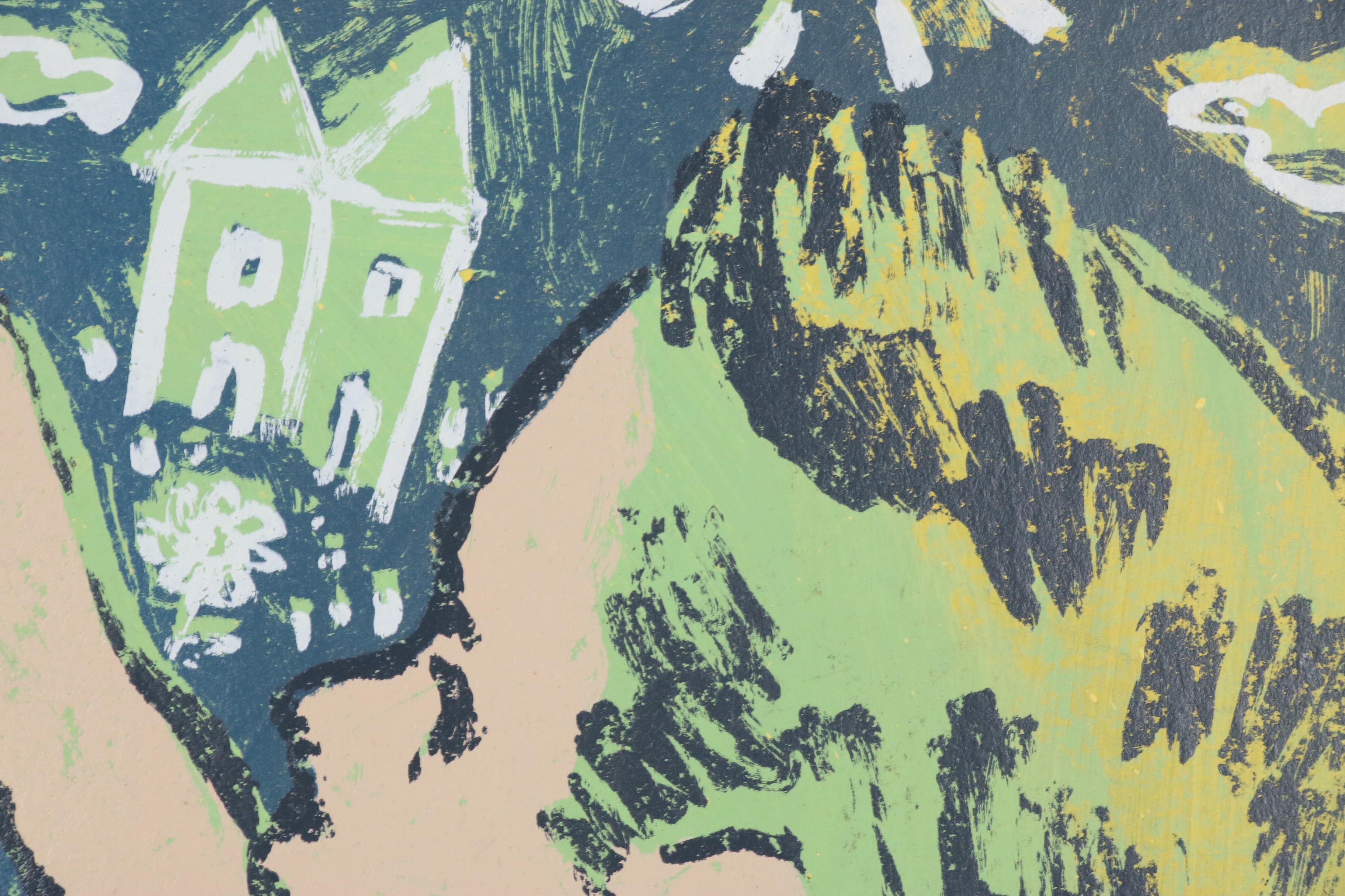 David Bromley Embellished Serigraph "Young Artist Vertical"