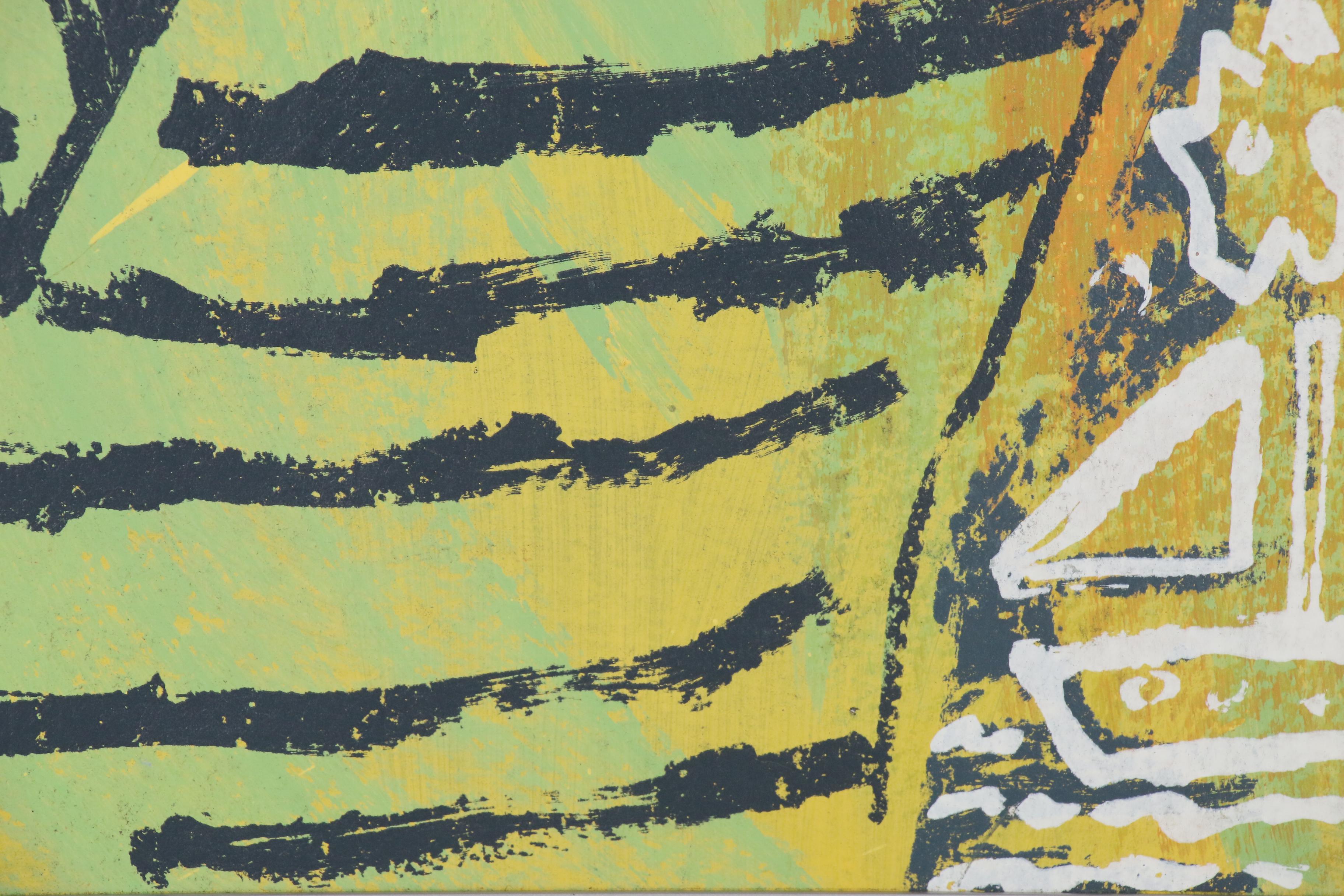 David Bromley Embellished Serigraph "Young Artist Vertical"