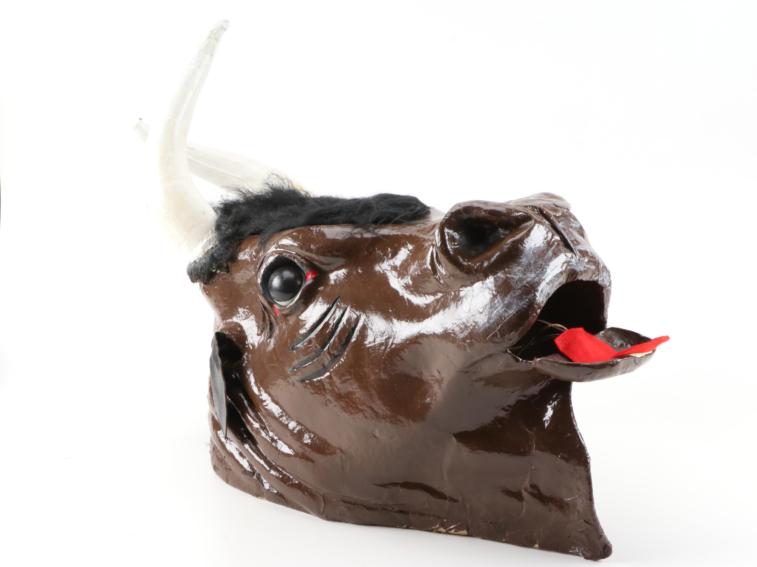 Papier-Mâché Bull Head Costume