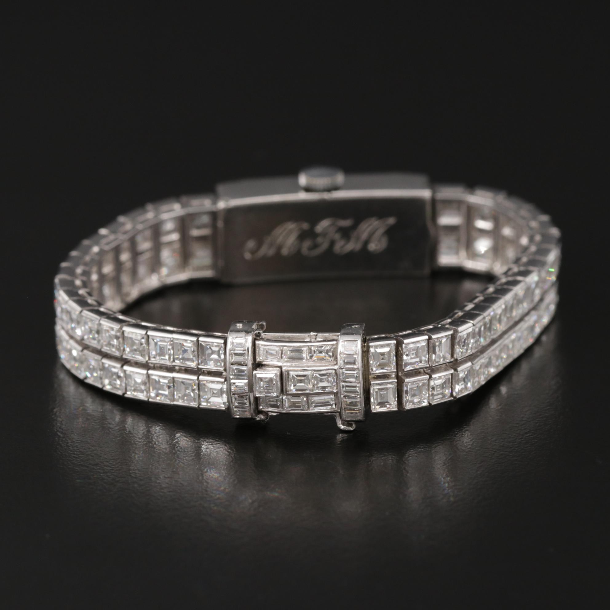 Platinum and 18.00 CTW Diamond Stem Wind Watch, Vintage