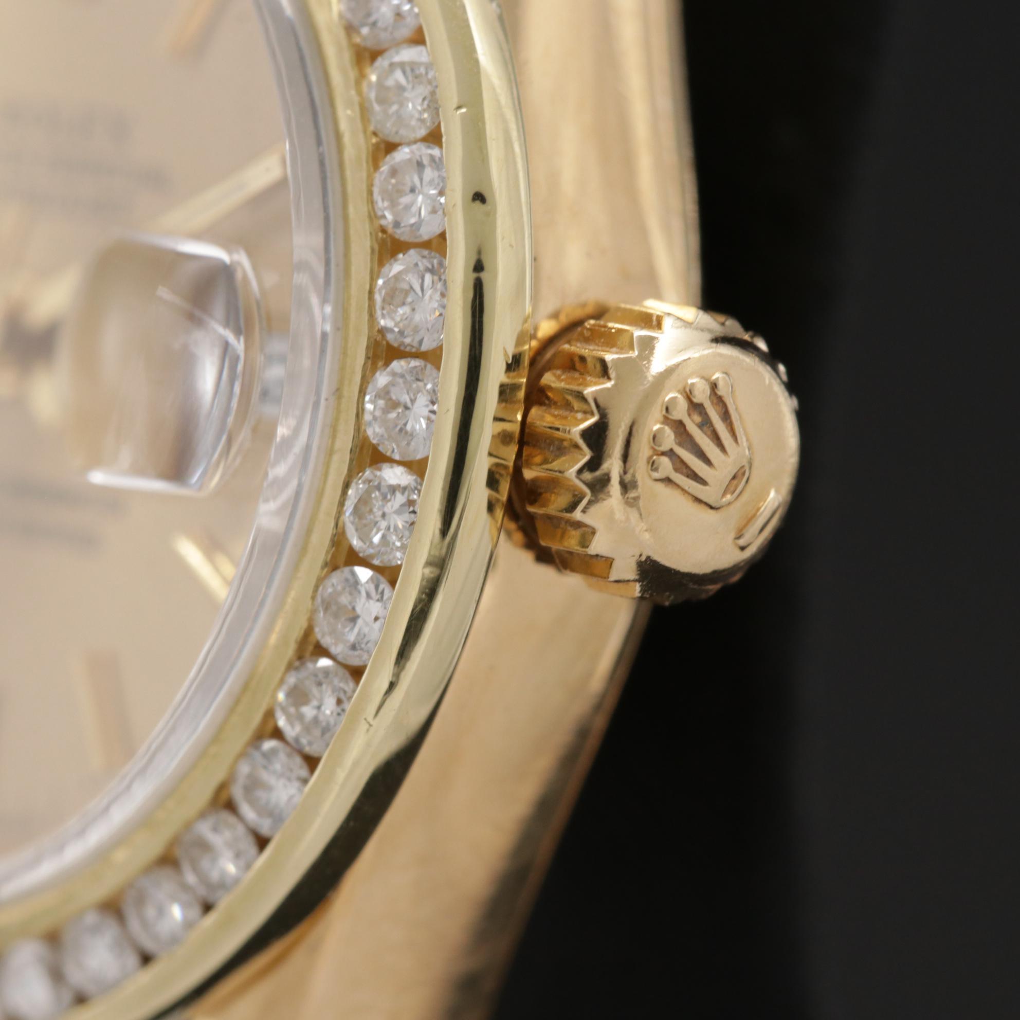 1993 Rolex Datejust 18K Gold and 1.02 CTW Diamonds Automatic Watch