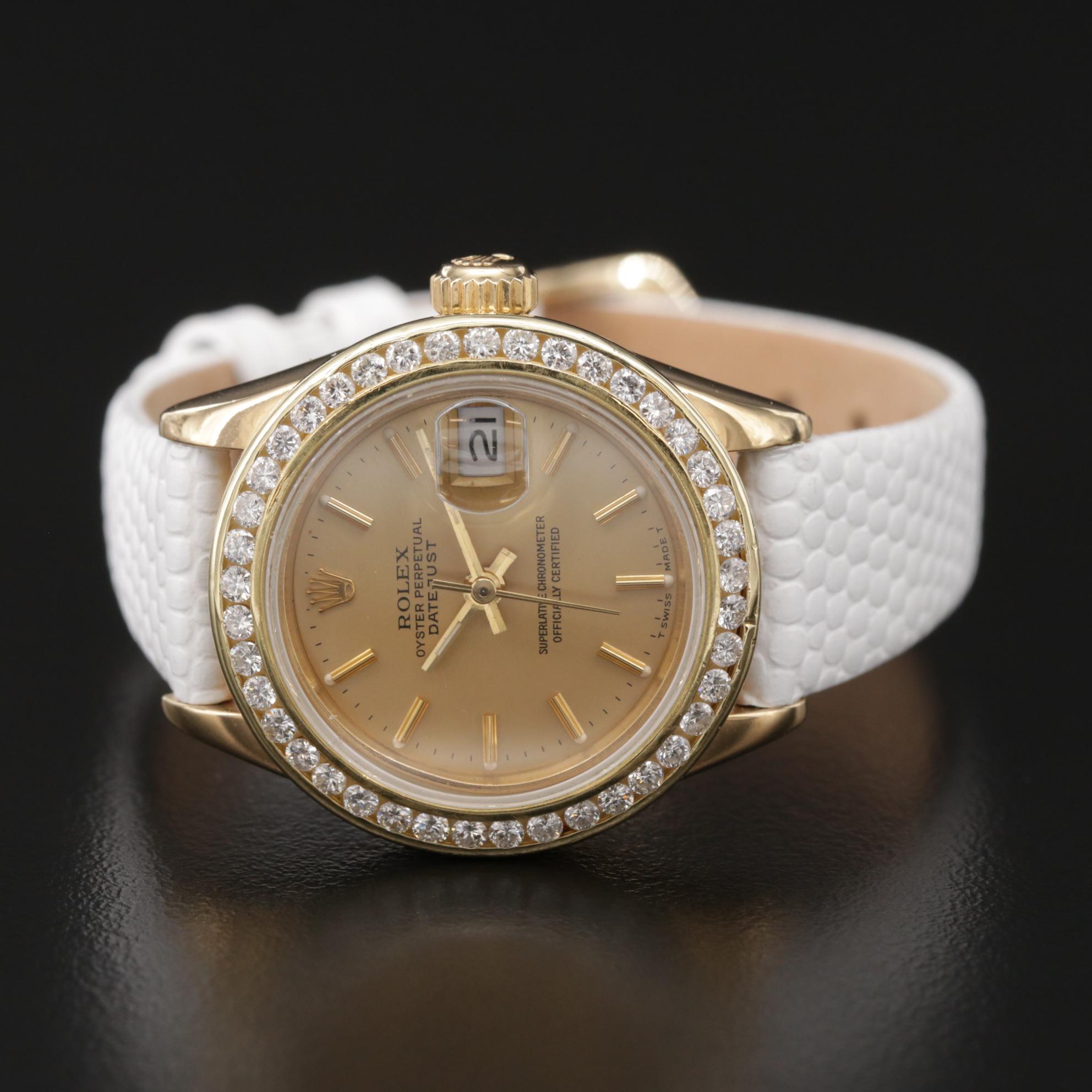1993 Rolex Datejust 18K Gold and 1.02 CTW Diamonds Automatic Watch