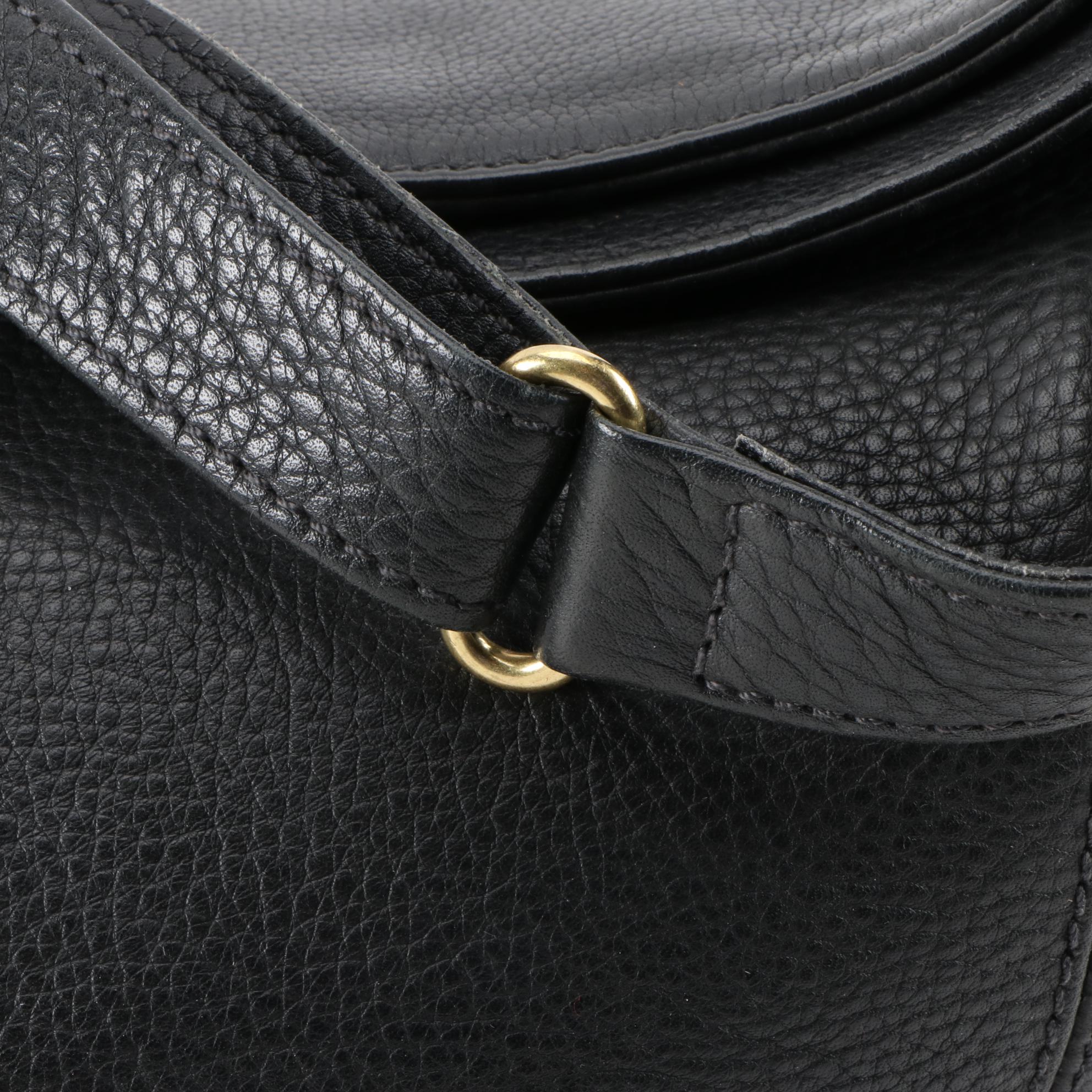 Coach Large Bucket Bag in Pebbled Black Leather