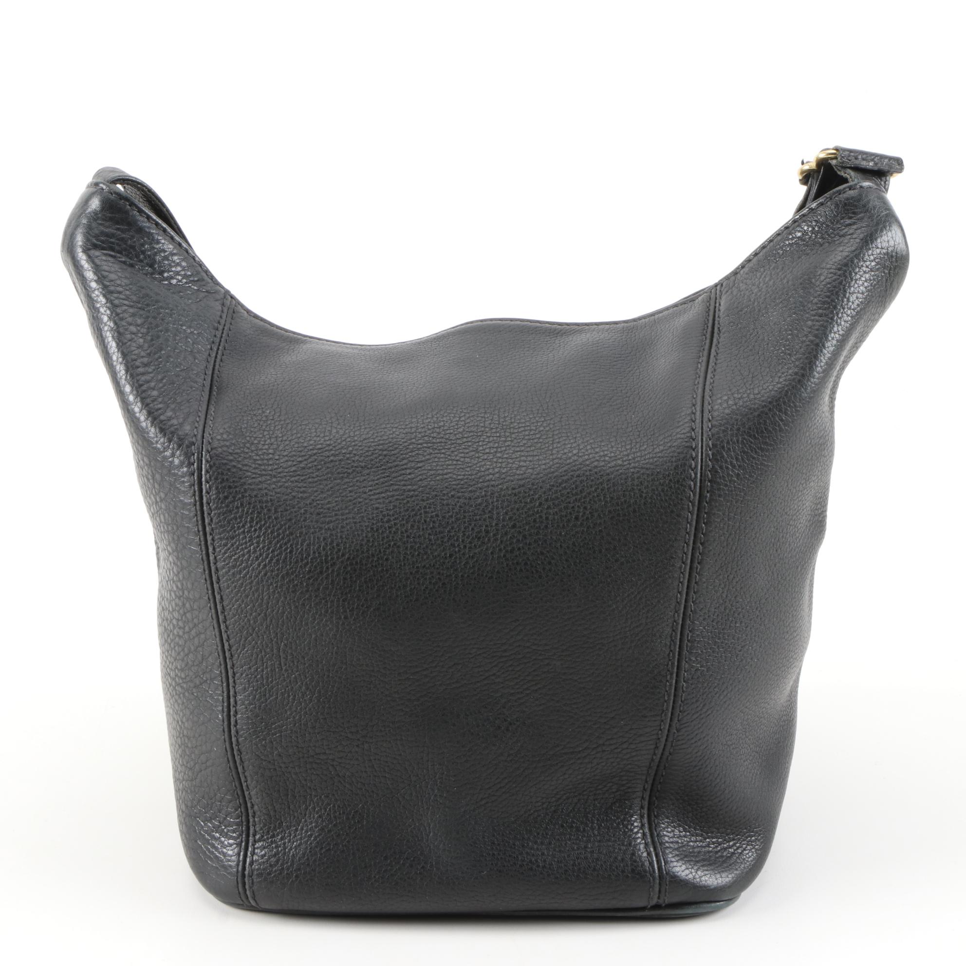 Coach Large Bucket Bag in Pebbled Black Leather