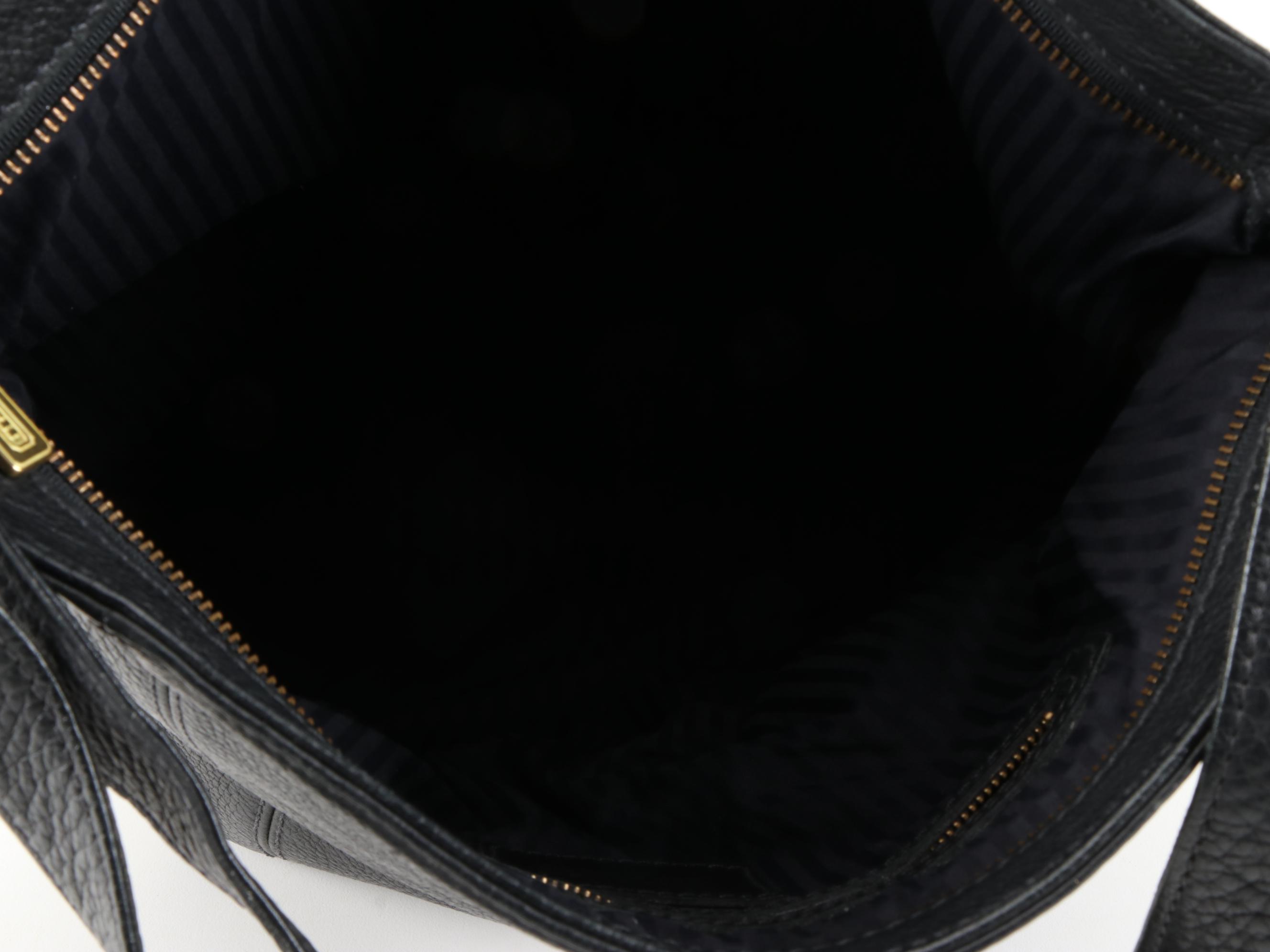 Coach Large Bucket Bag in Pebbled Black Leather